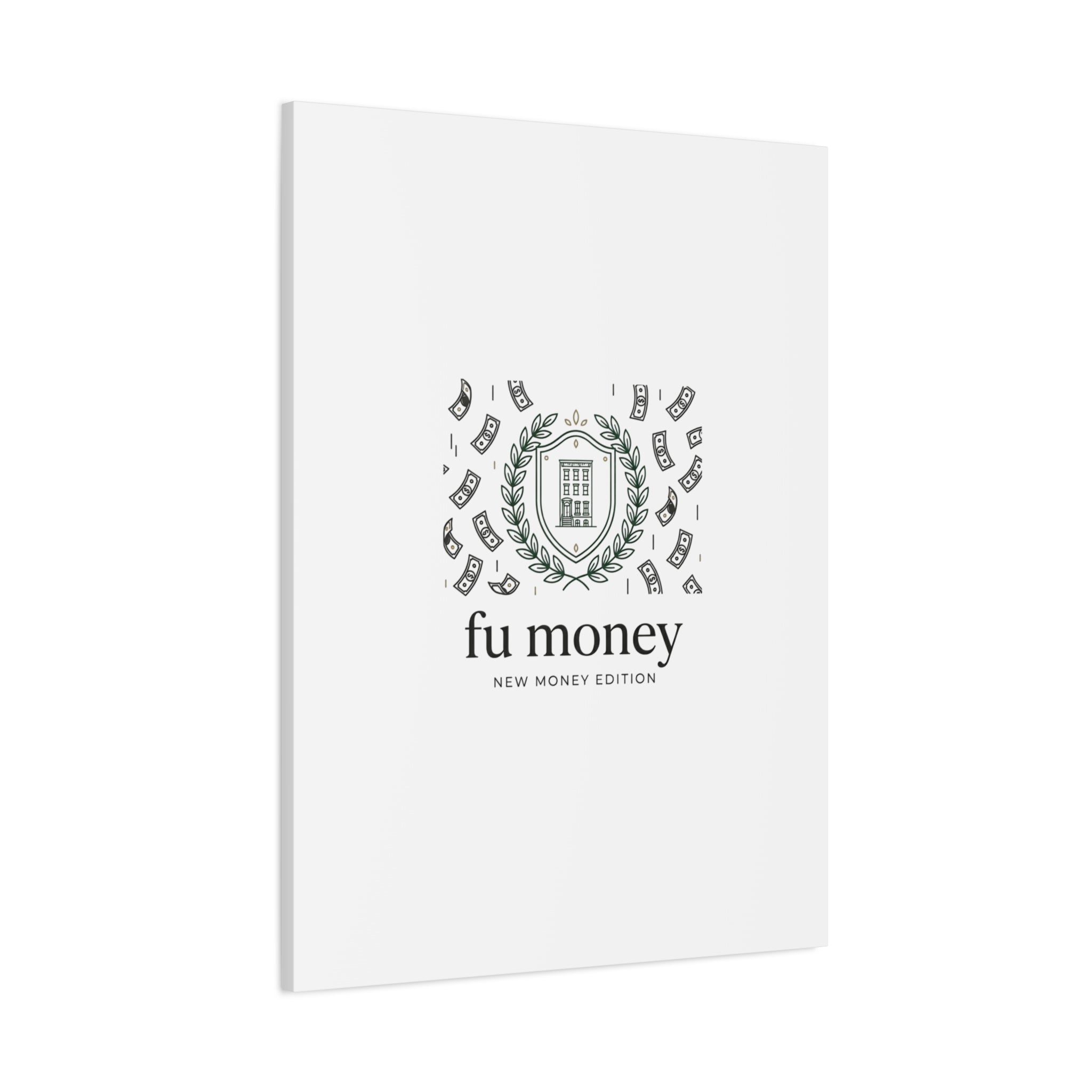 fu money Canvas |New Money Minimalist, Quiet Luxury, Serif Monochrome