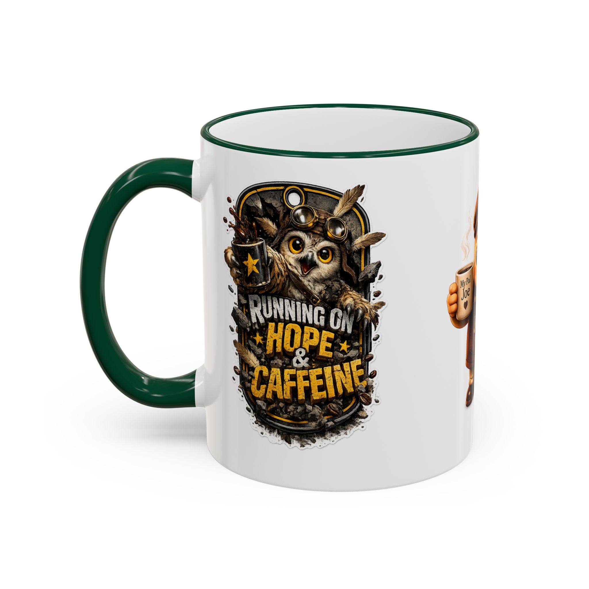 Running on Hope and Caffeine — 'My First Cup of Joe' Vintage Coffee Character (11oz/15oz)