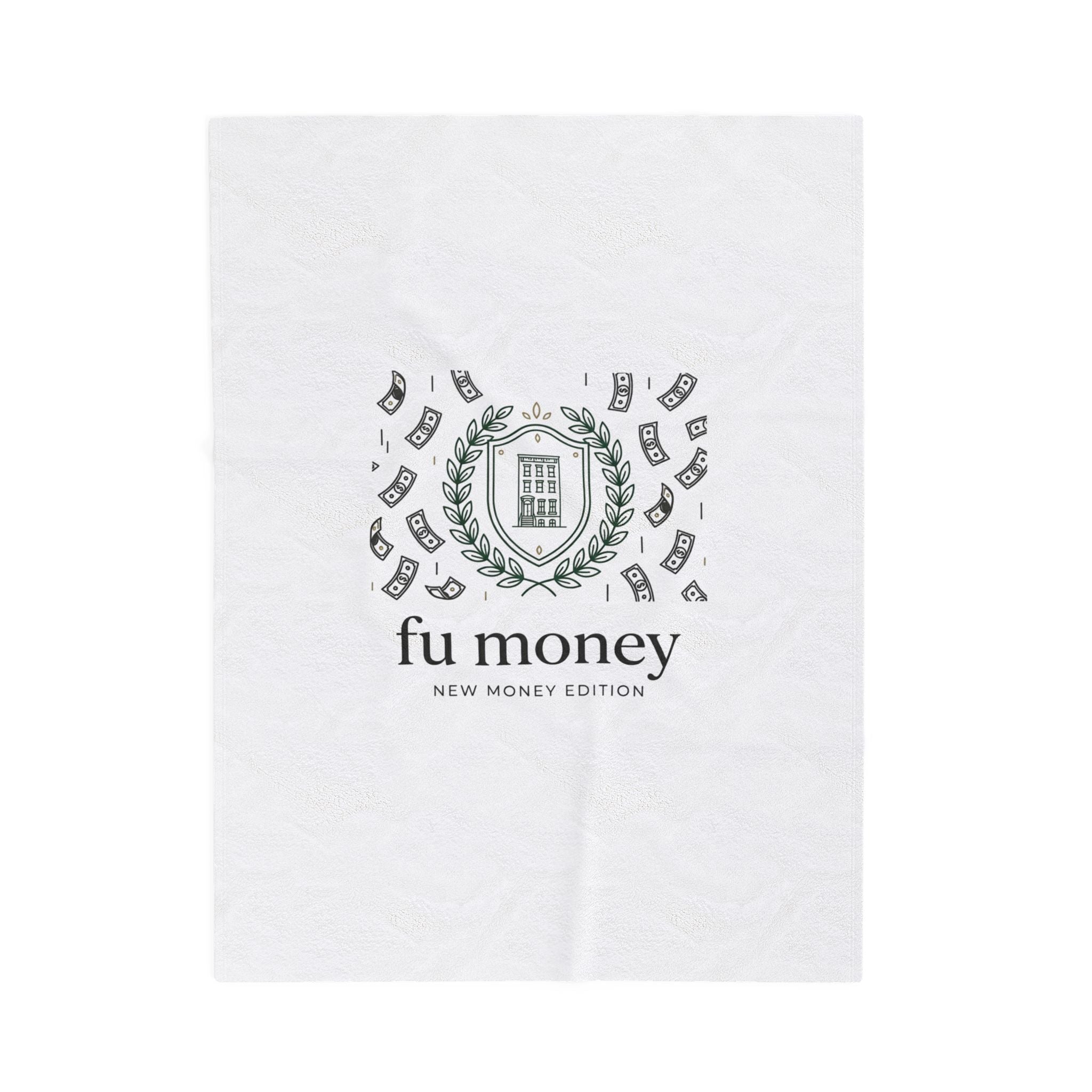 quiet luxury crest Velveteen Plush Blanket | old money minimalist, monochrome