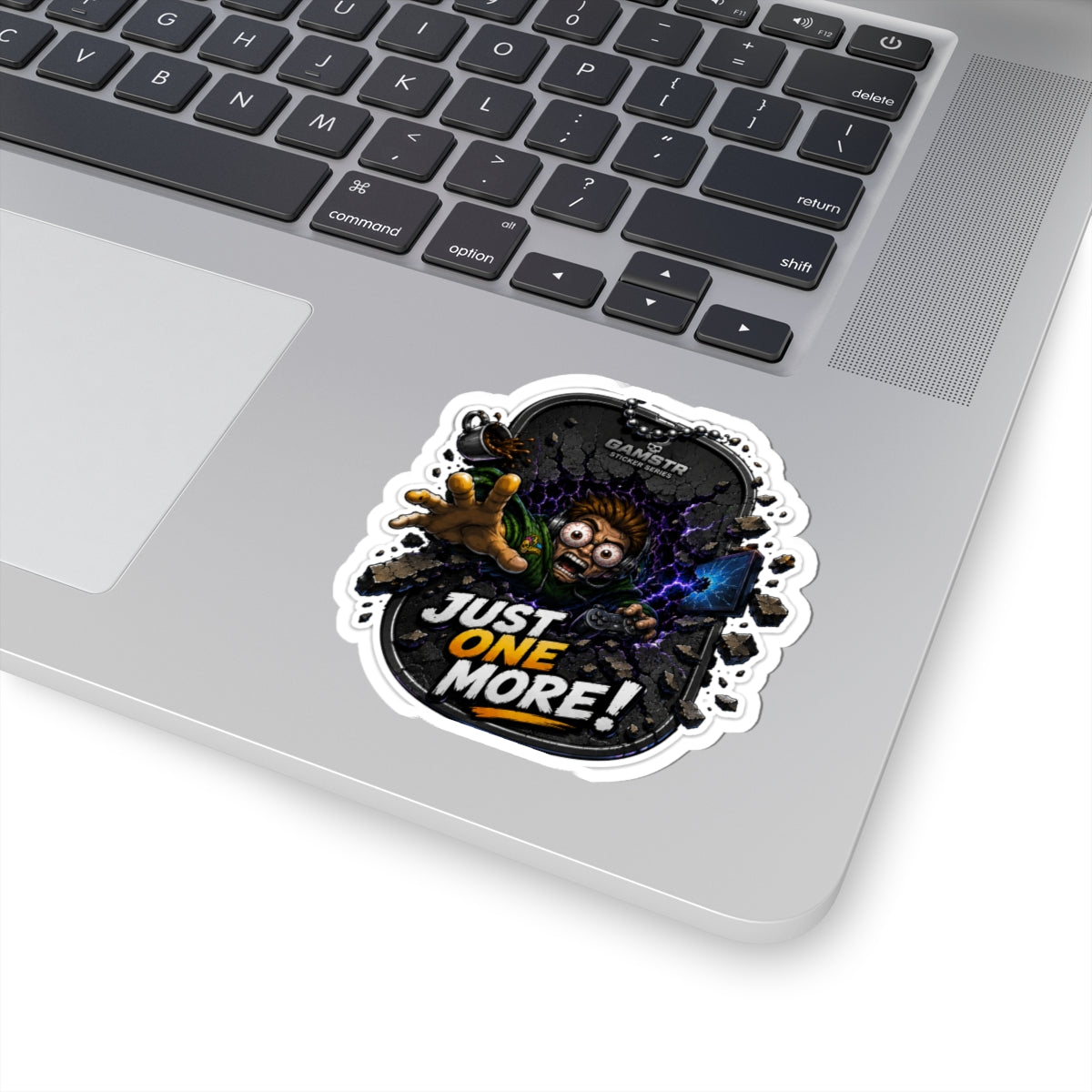 Portal Return Gamer Sticker — "Just One More!" Retro Gaming Laptop Decal