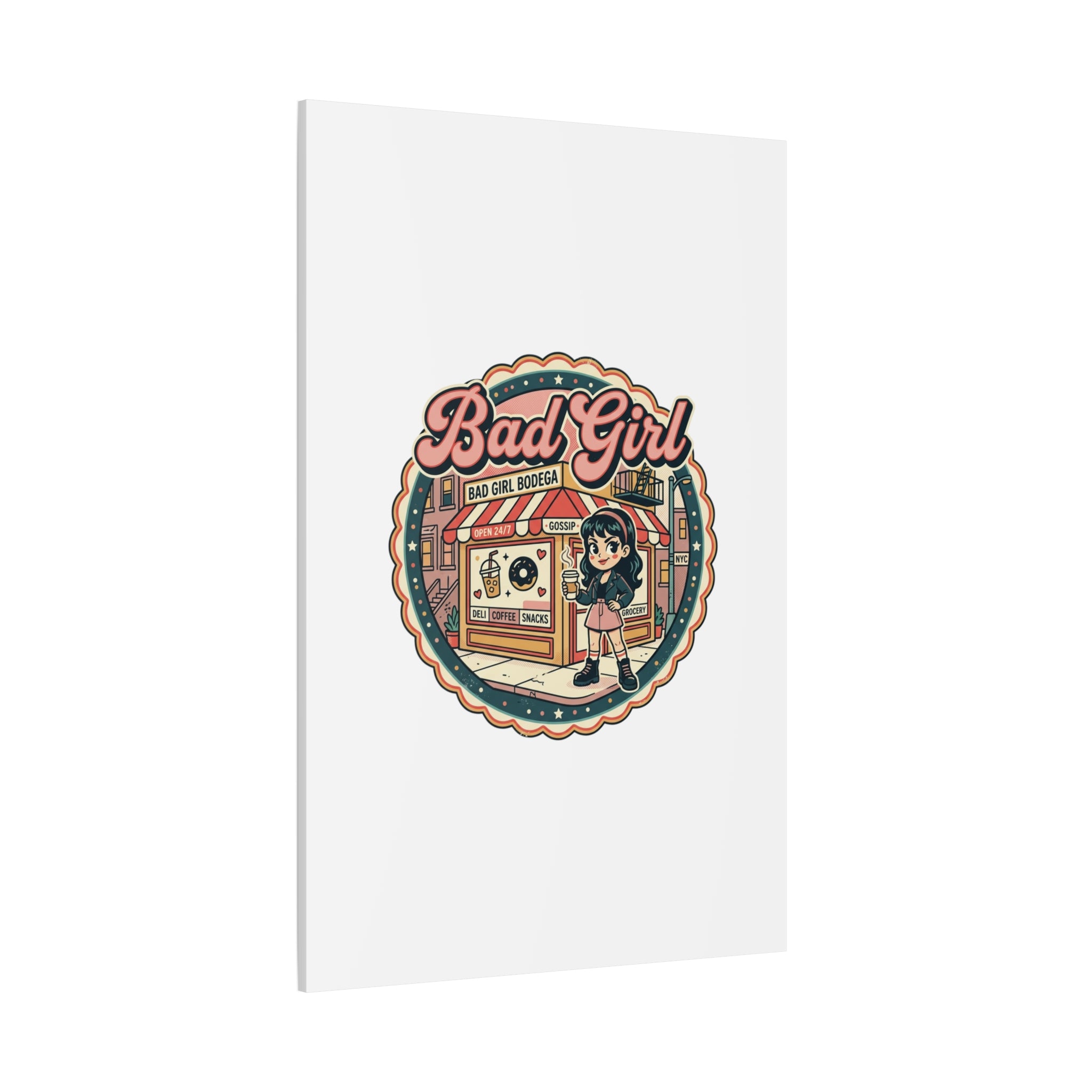 Bad Girl Bodega Canvas Print | Bodega, NYC, Y2K Corner Store Art