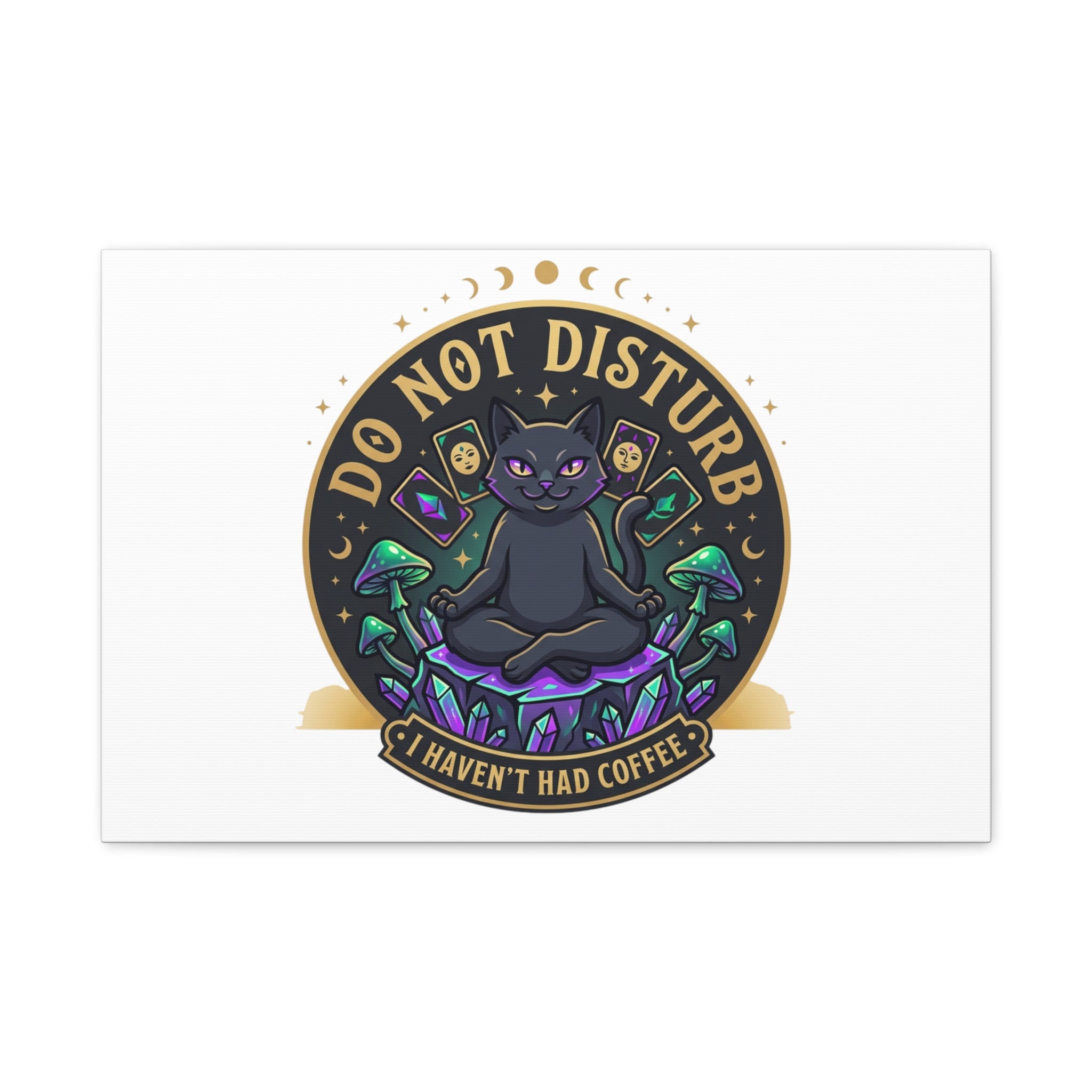 Do Not Disturb Cat Meditation Matte Canvas | witchy, goblincore