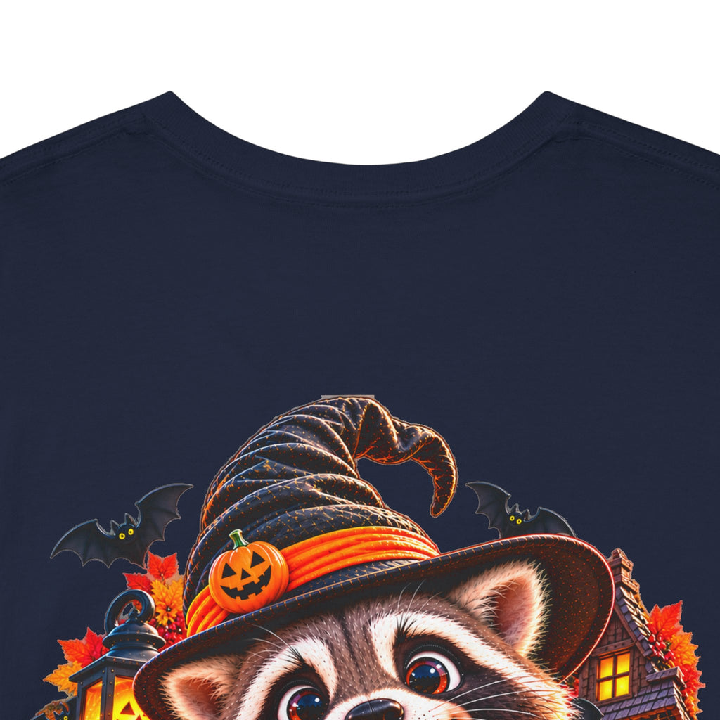 Halloween Raccoon Tee — Cute Jack-o'-Lantern "Happy Halloween" Shirt