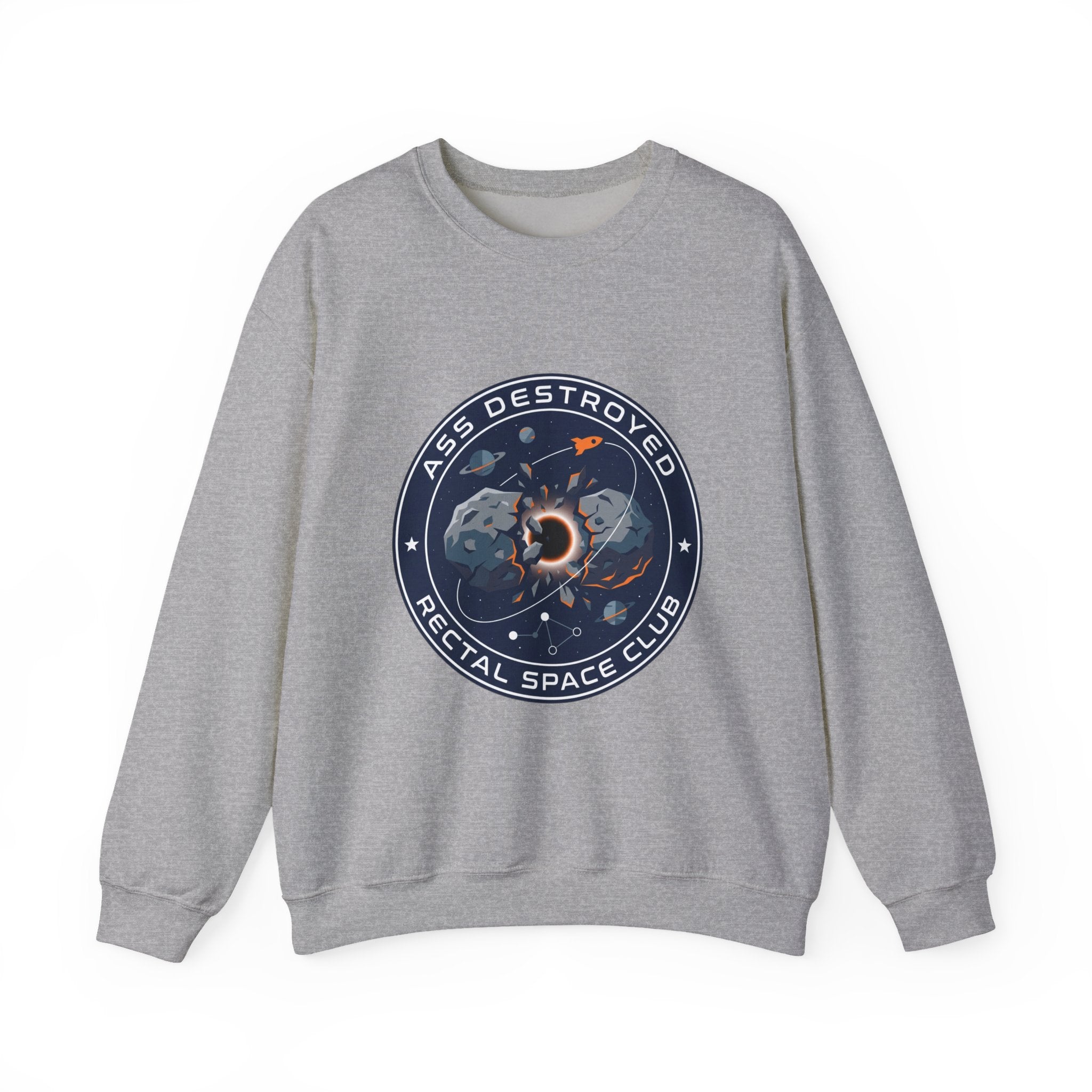 Mission Patch Cosmic Rocket Crewneck, space astronaut, mission patch, hard sci-fi