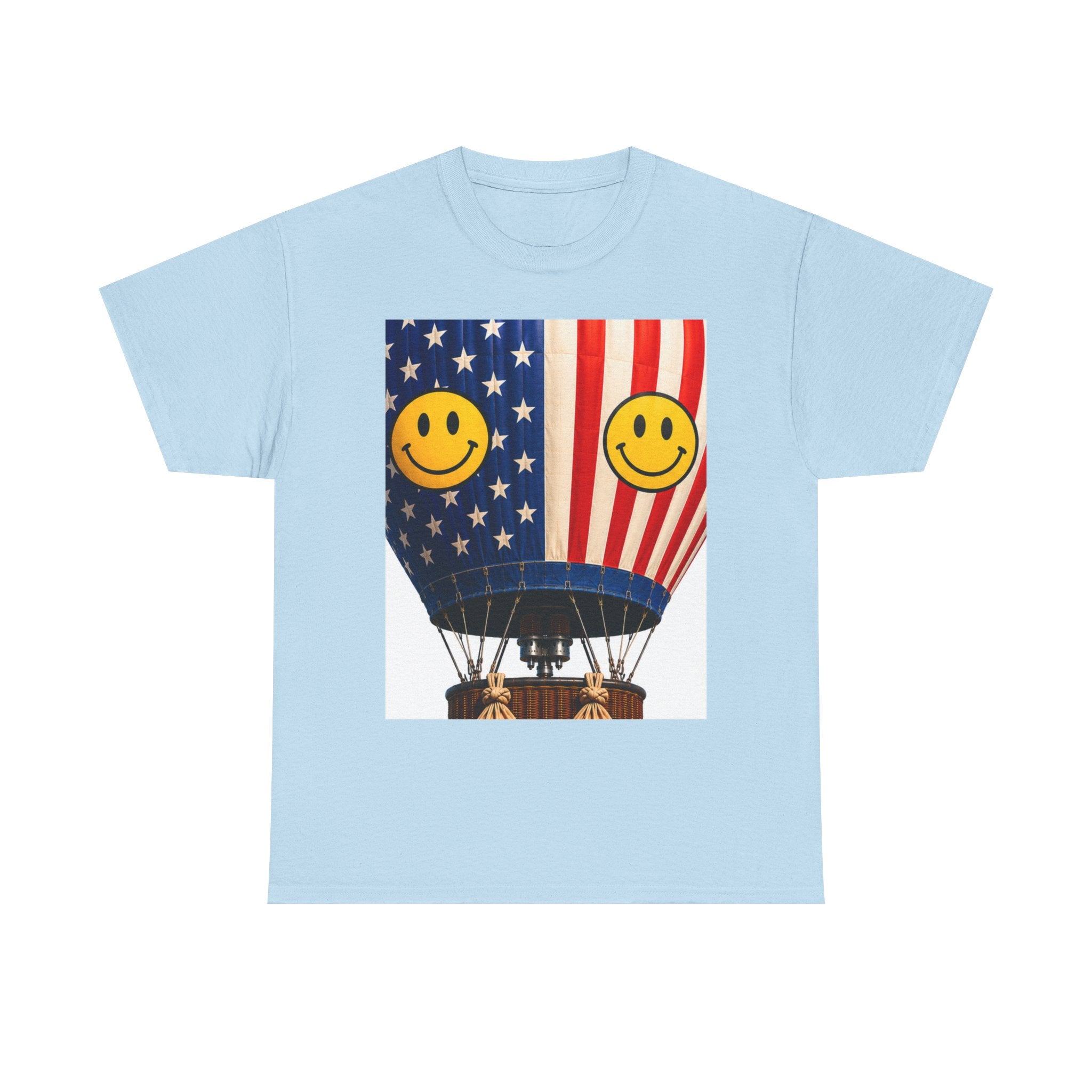 American Flag Hot Air Balloon Tee — "Happy Birthday America 250" Patriotic T-Shirt