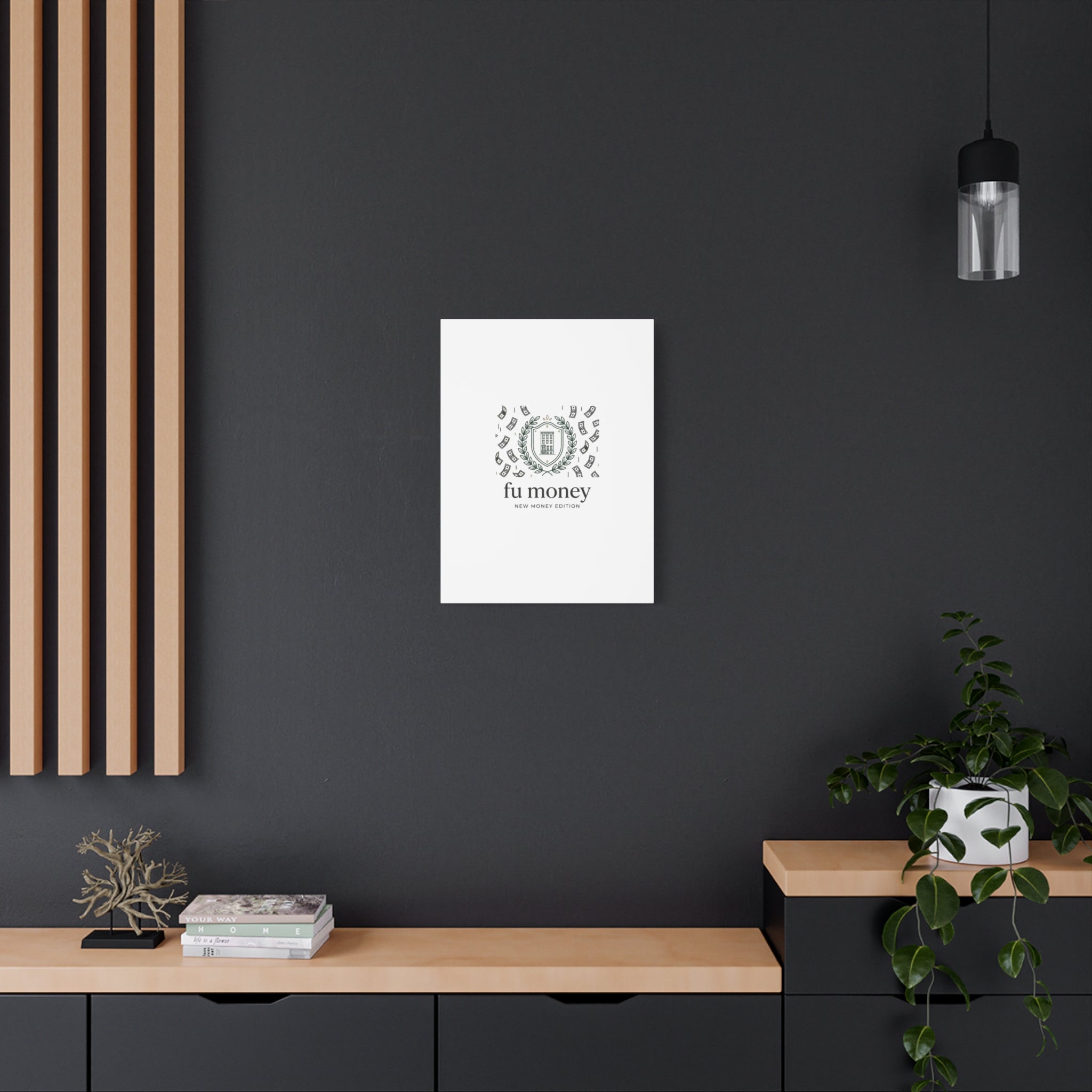 fu money Canvas |New Money Minimalist, Quiet Luxury, Serif Monochrome