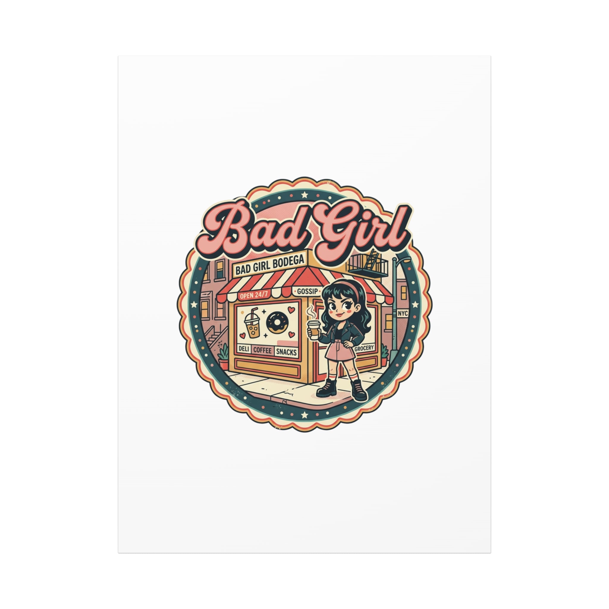 Bad Girl Bodega Canvas Print | Bodega, NYC, Y2K Corner Store Art