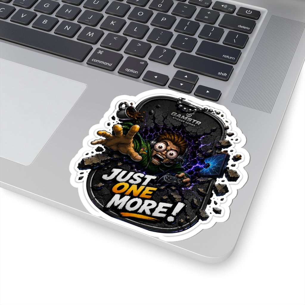 Portal Return Gamer Sticker — "Just One More!" Retro Gaming Laptop Decal