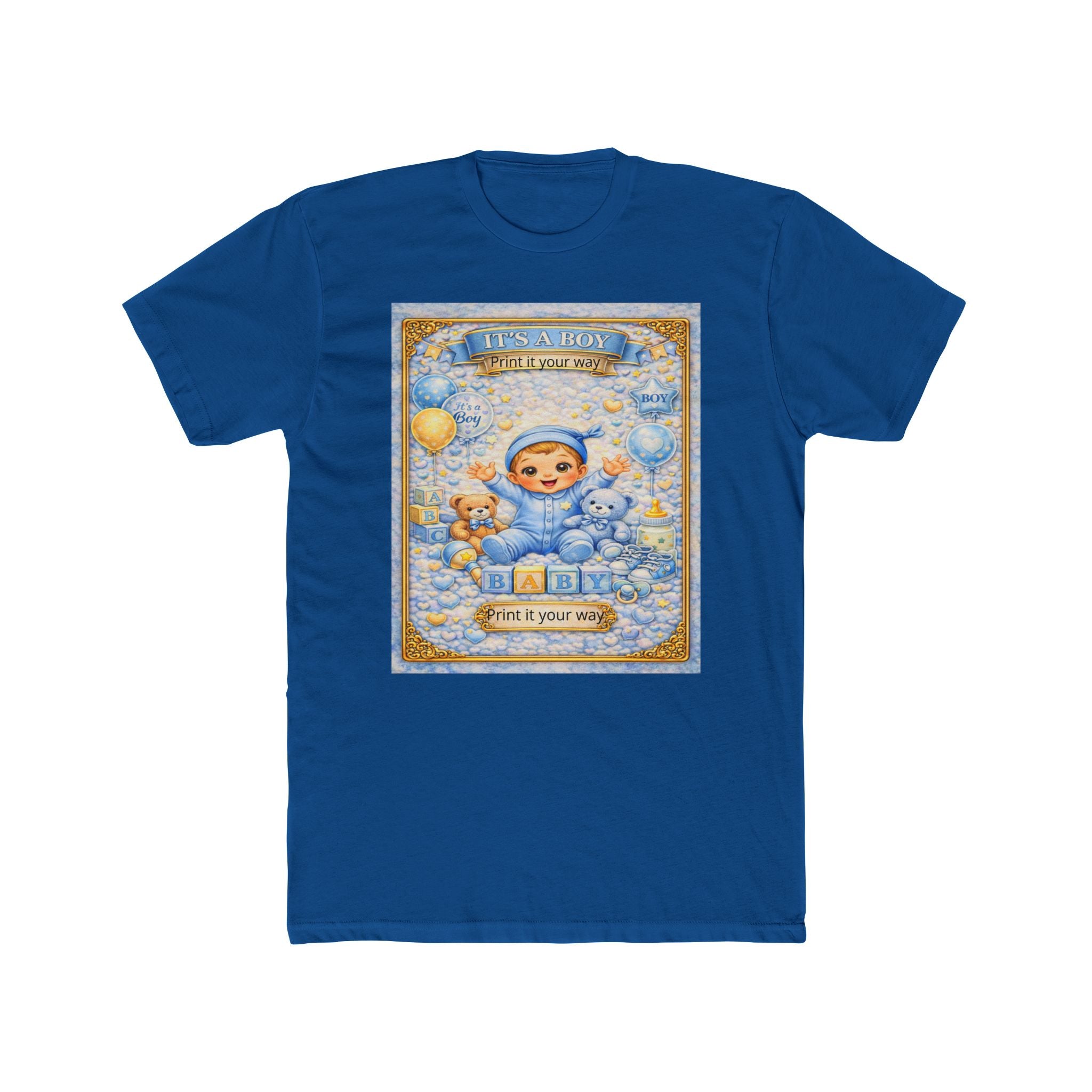 Its a Boy T‑Shirt – 'A New Adventure Begins' Cute Vintage Blue Baby Design