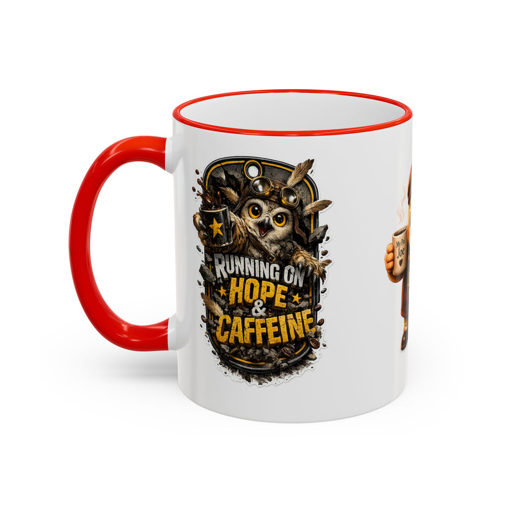 Running on Hope and Caffeine — 'My First Cup of Joe' Vintage Coffee Character (11oz/15oz)