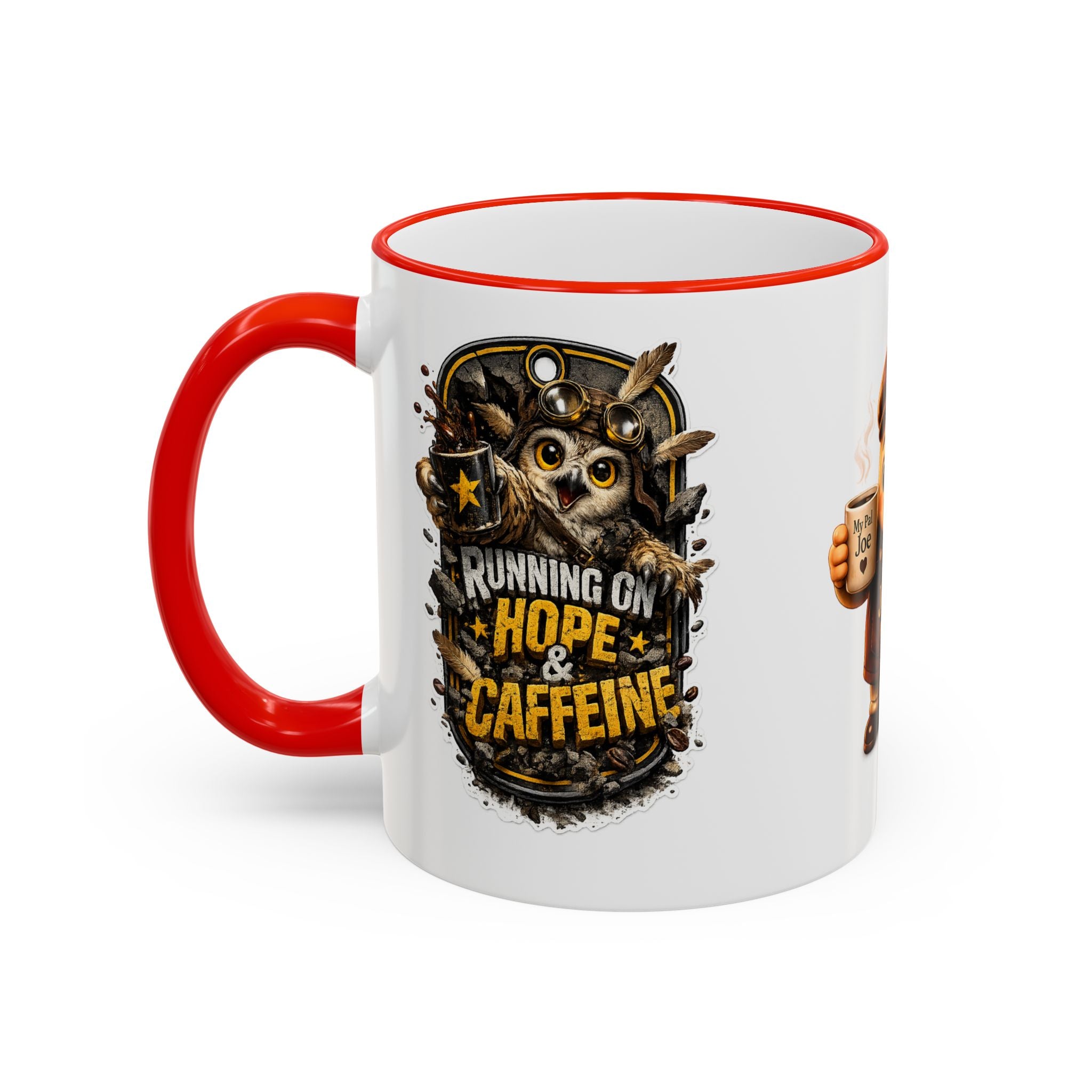 Running on Hope and Caffeine — 'My First Cup of Joe' Vintage Coffee Character (11oz/15oz)
