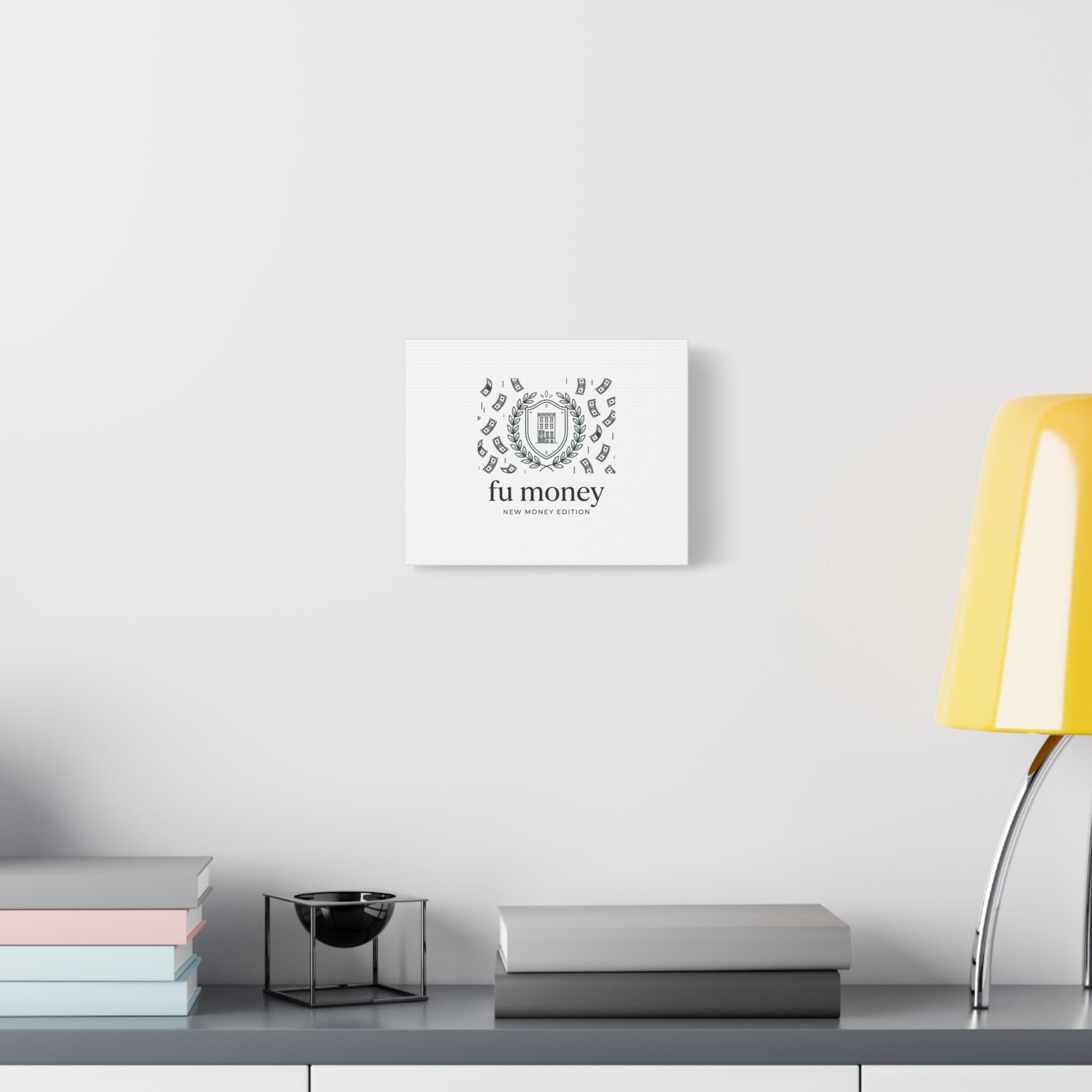 fu money Canvas |New Money Minimalist, Quiet Luxury, Serif Monochrome