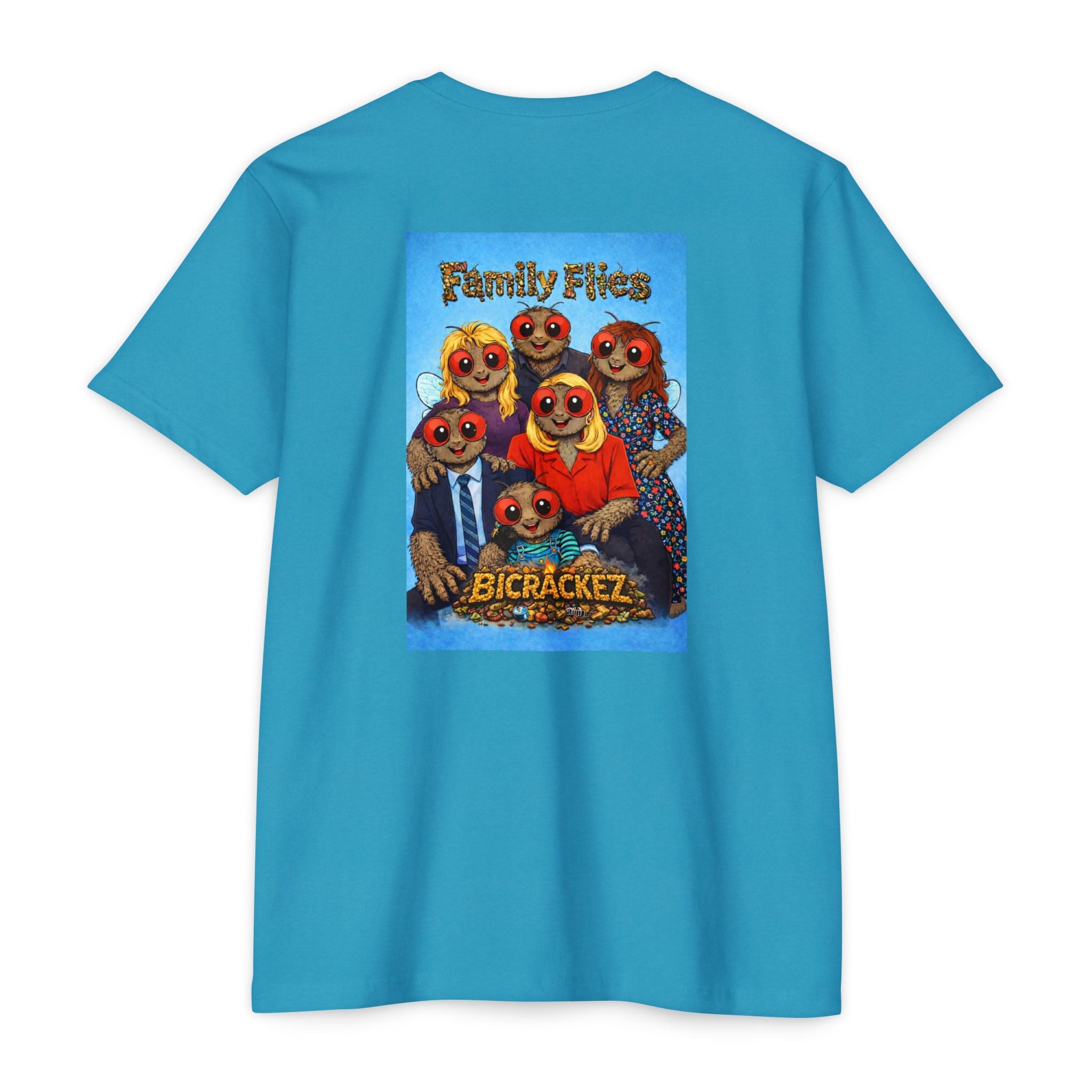 Family Flies Graphic T-Shirt — "Bicracketz" Retro Cartoon Tee