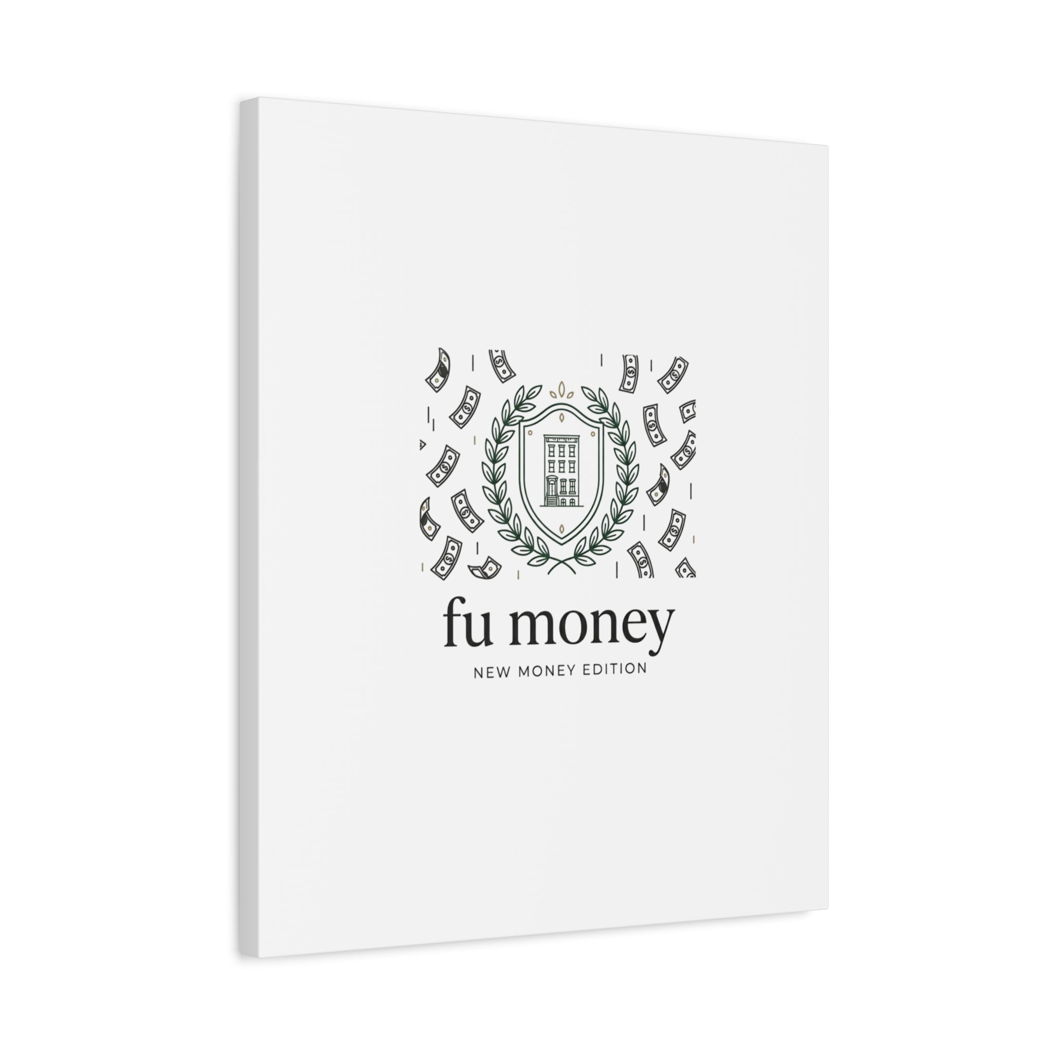 fu money Canvas |New Money Minimalist, Quiet Luxury, Serif Monochrome