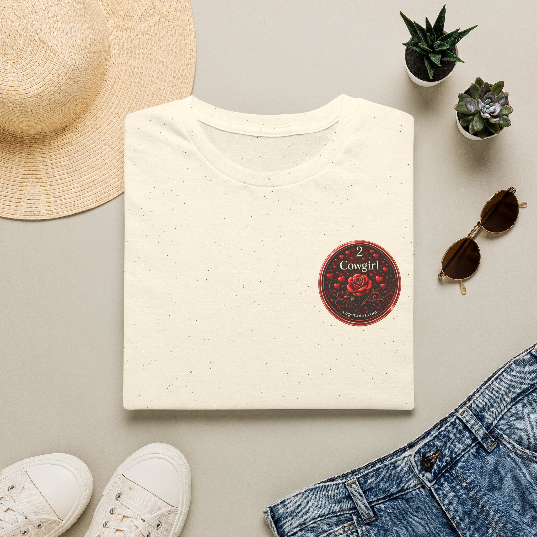 Cowgirl Rose Badge T-Shirt – Orgy Coin 2