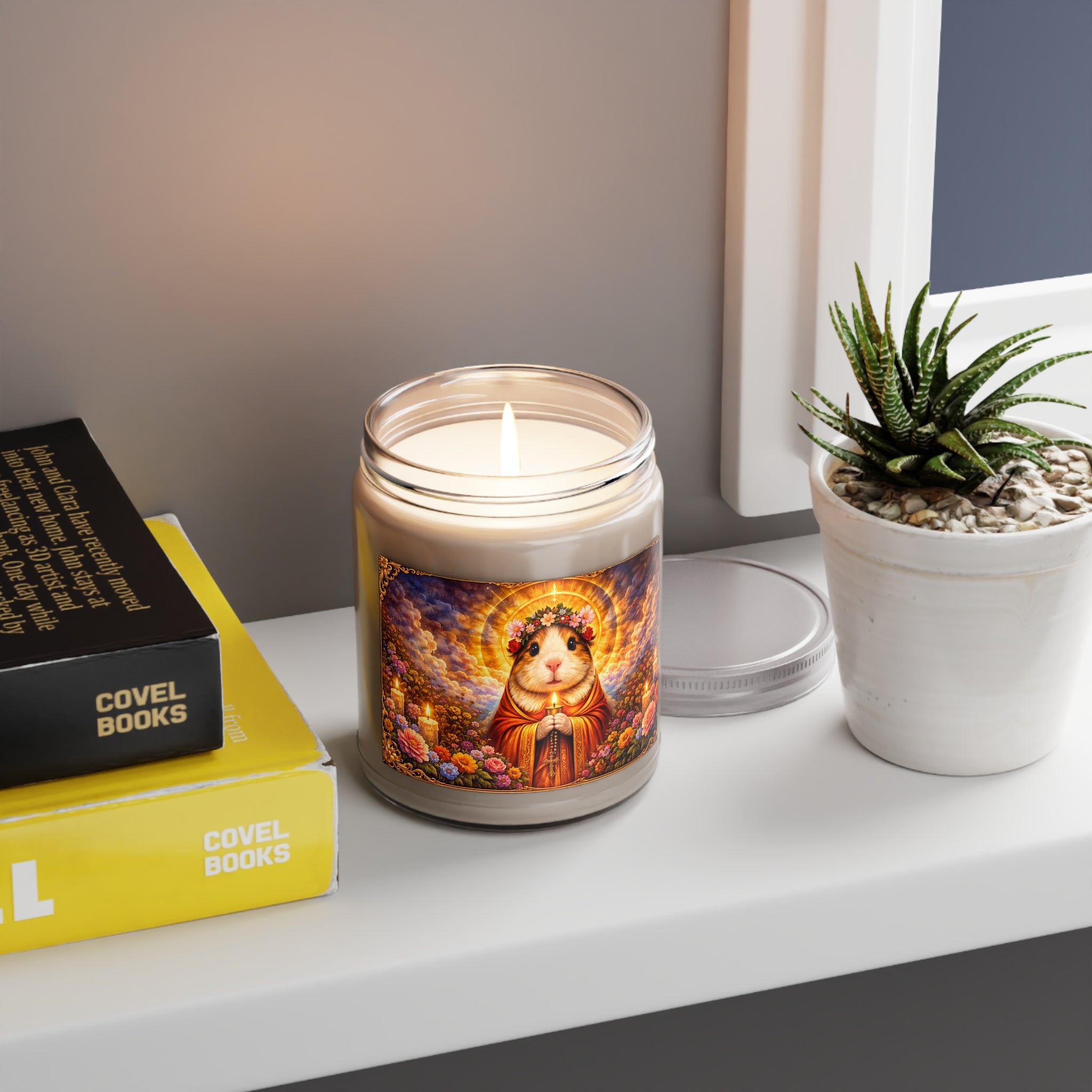 Guinea Pig Saint Soy Candle — Floral Halo 9oz Scented Jar