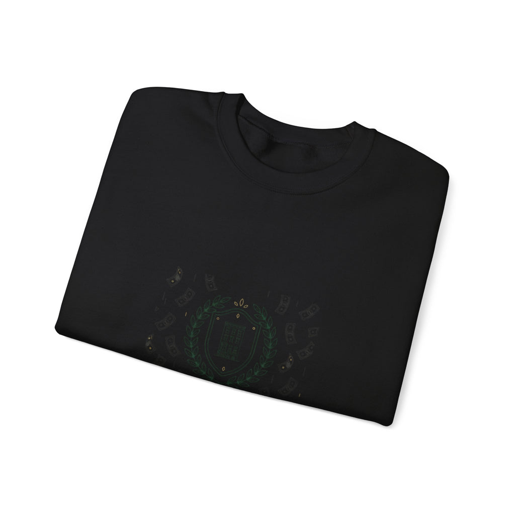 fu money crewneck sweatshirt | old money minimalist, serif monochrome