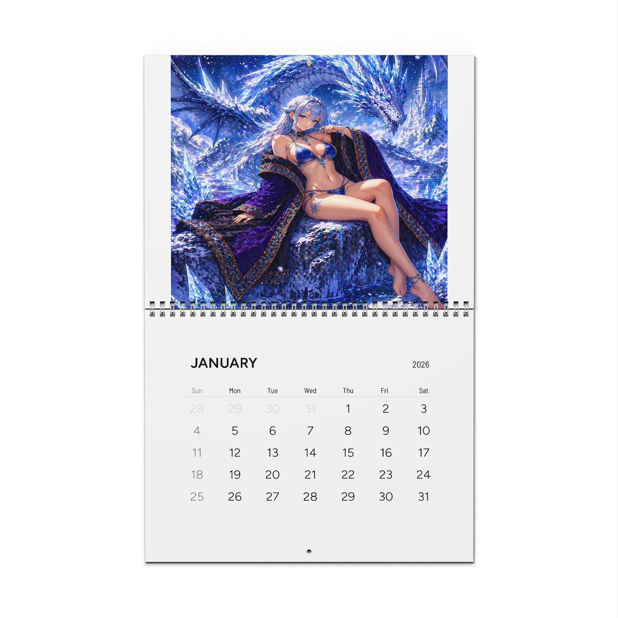 2026 Girls of the Cloak Fantasy Art Wall Calendar — Pinup Dragon Sorceress Monthly Calendar
