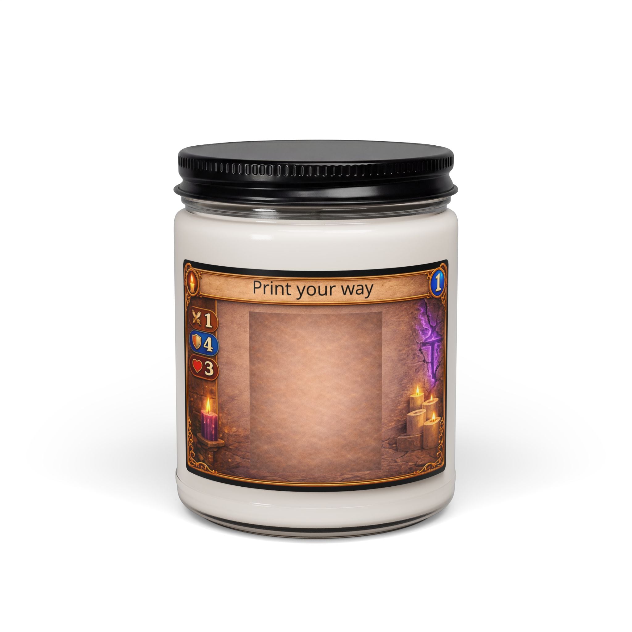 Soy Candle — Customizable Fantasy Card Frame Scented Candle (9oz)