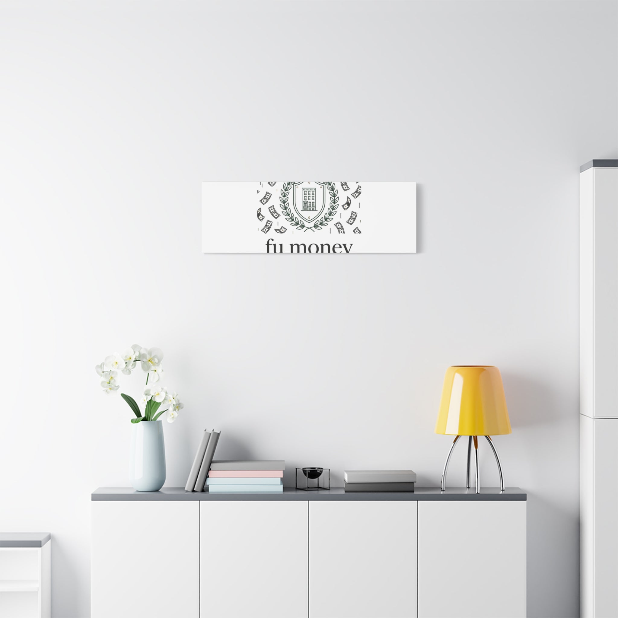 fu money Canvas |New Money Minimalist, Quiet Luxury, Serif Monochrome