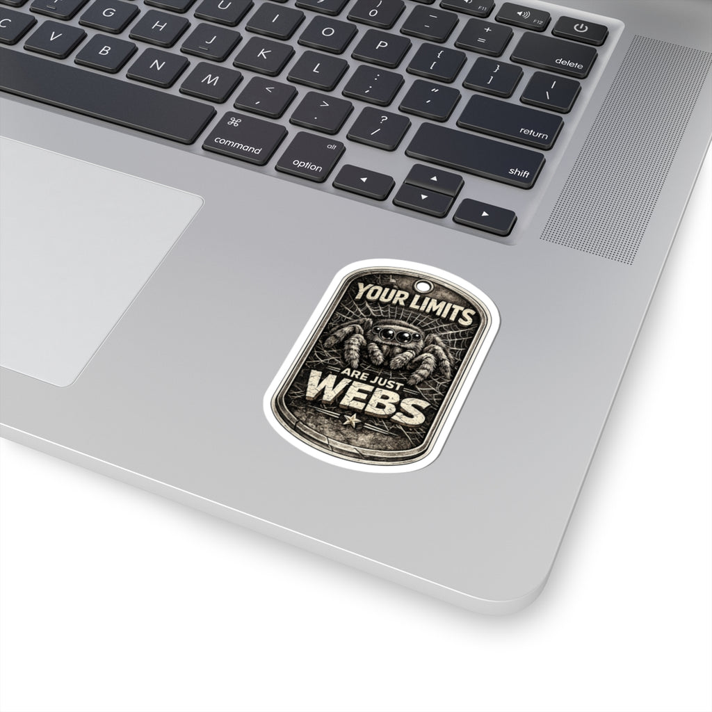 Kiss-Cut Sticker standard edition — 'Your Limits Are Just Webs' Spider Motivational Decal
