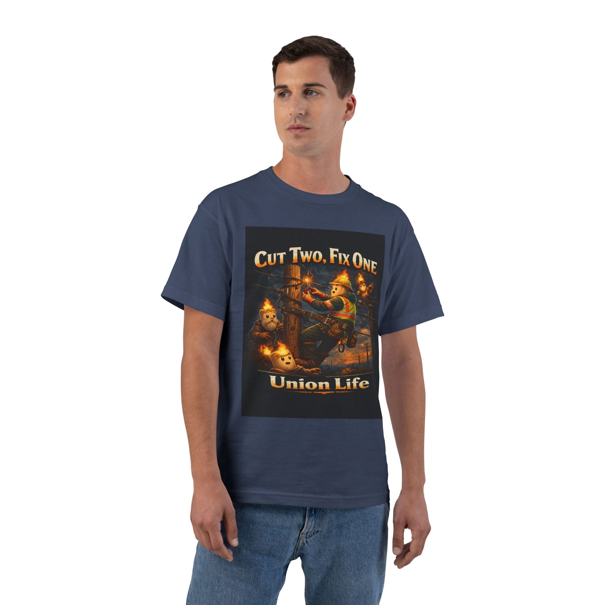 Union Life T-Shirt – "Cut Two, Fix One" Halloween Pumpkin Mechanics Tee