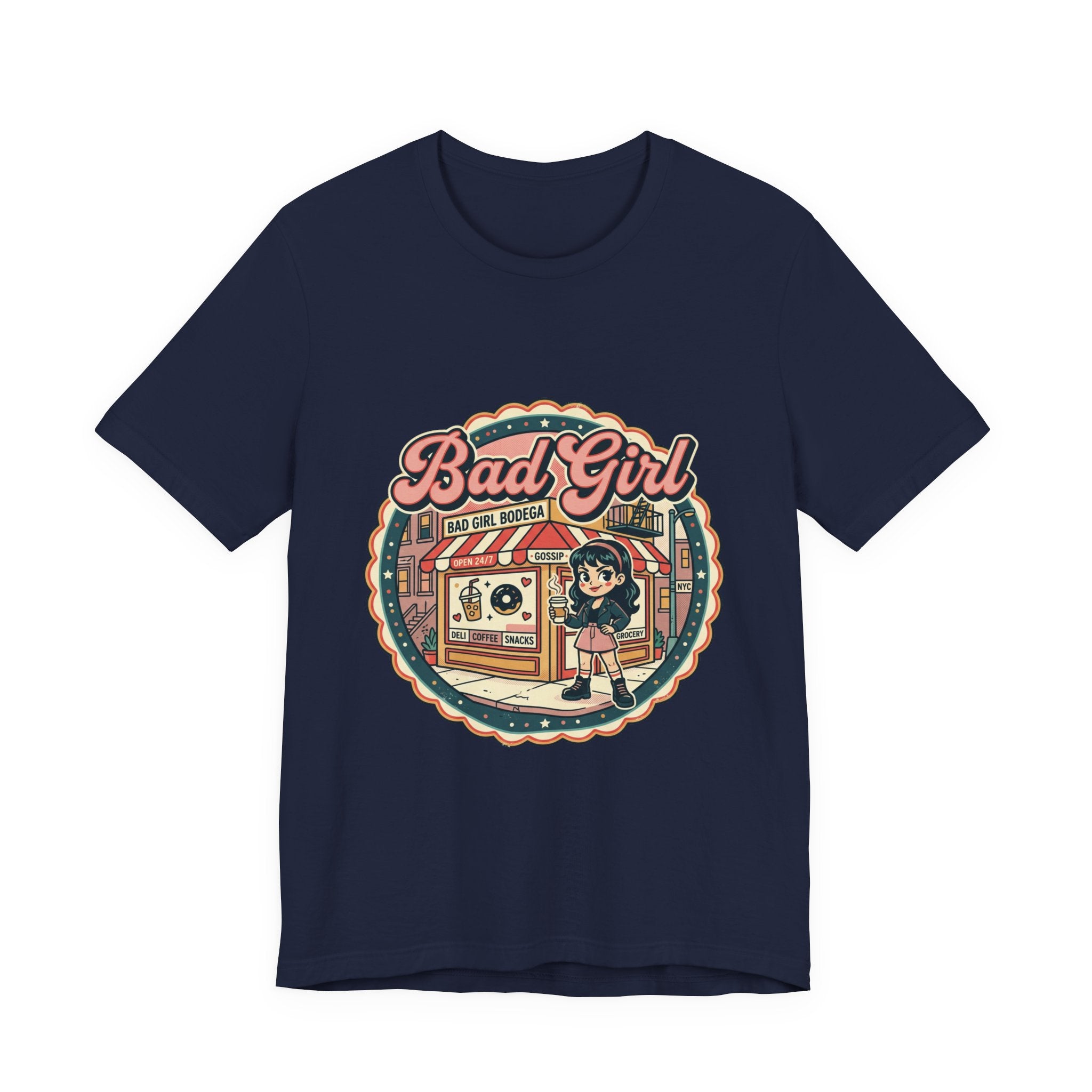 Bad Girl Bodega Tee | NYC bodega, Y2K cherries, Spanglish corner store