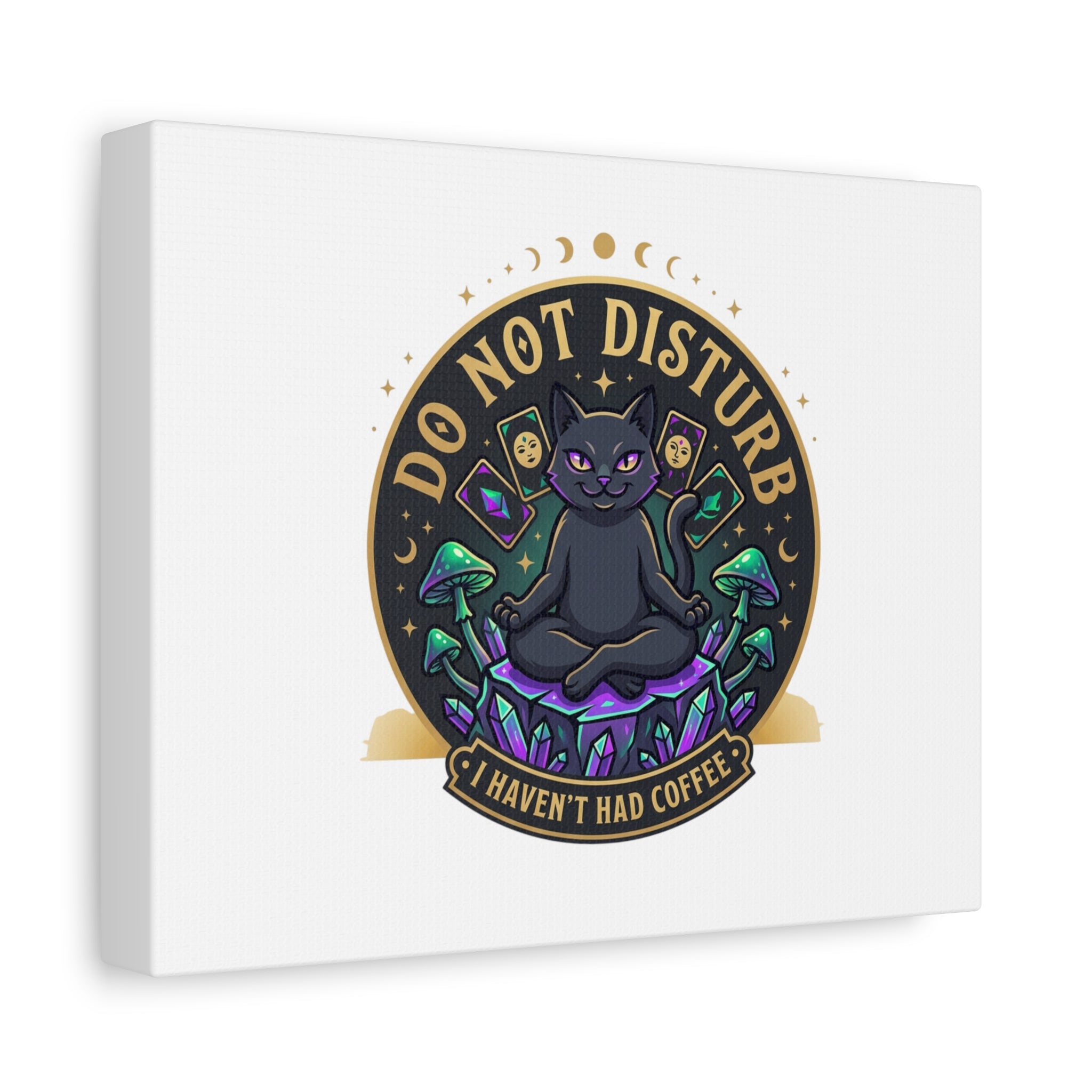 Do Not Disturb Cat Meditation Matte Canvas | witchy, goblincore