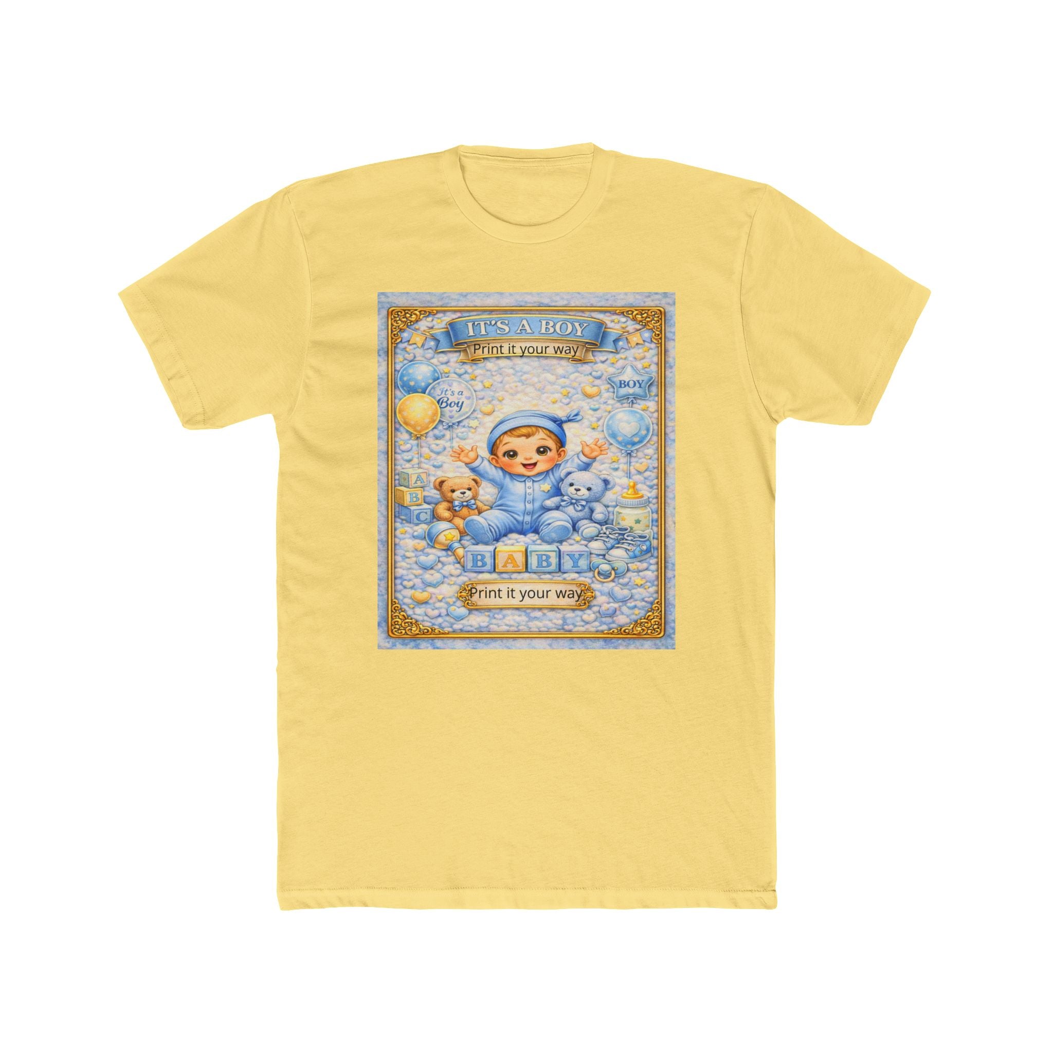 Its a Boy T‑Shirt – 'A New Adventure Begins' Cute Vintage Blue Baby Design