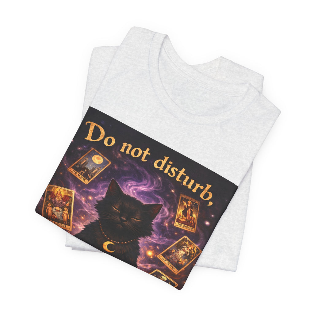 Do Not Disturb Cat Coffee Tee — Mystic Black Cat Tarot T-Shirt