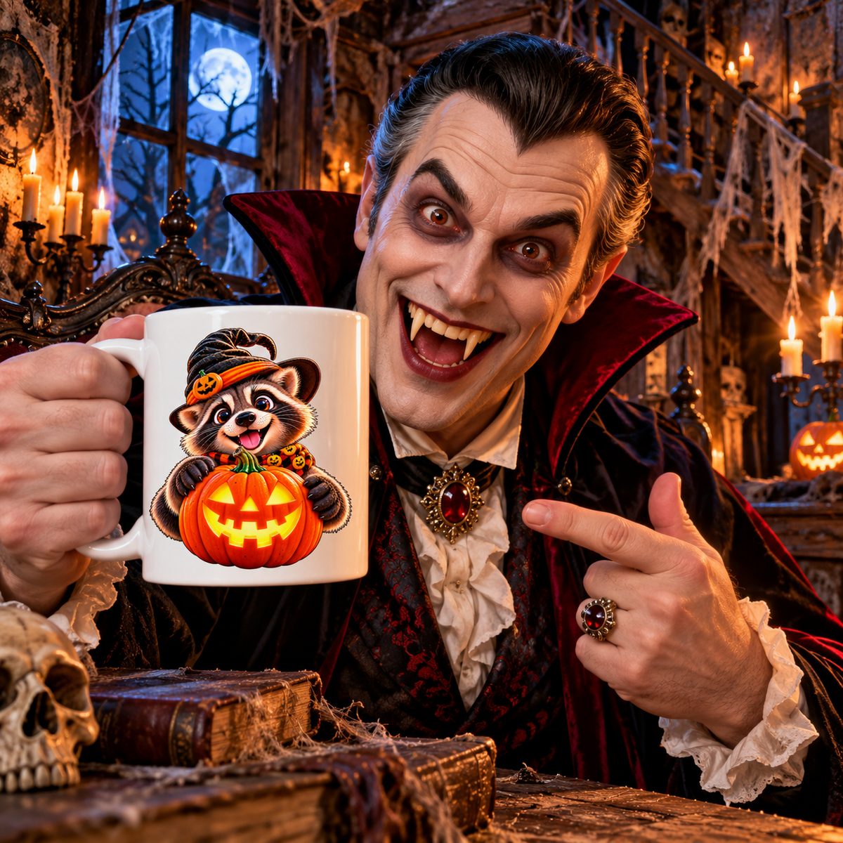 🎃 Halloween Raccoon Coffee Ceramic Mug (11oz, 15oz)