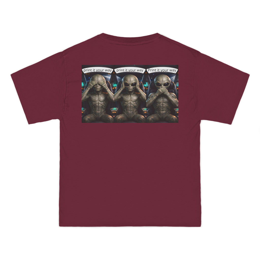 Alien Meditation Graphic T-Shirt — 'See No Evil' Trio Sci‑Fi Tee