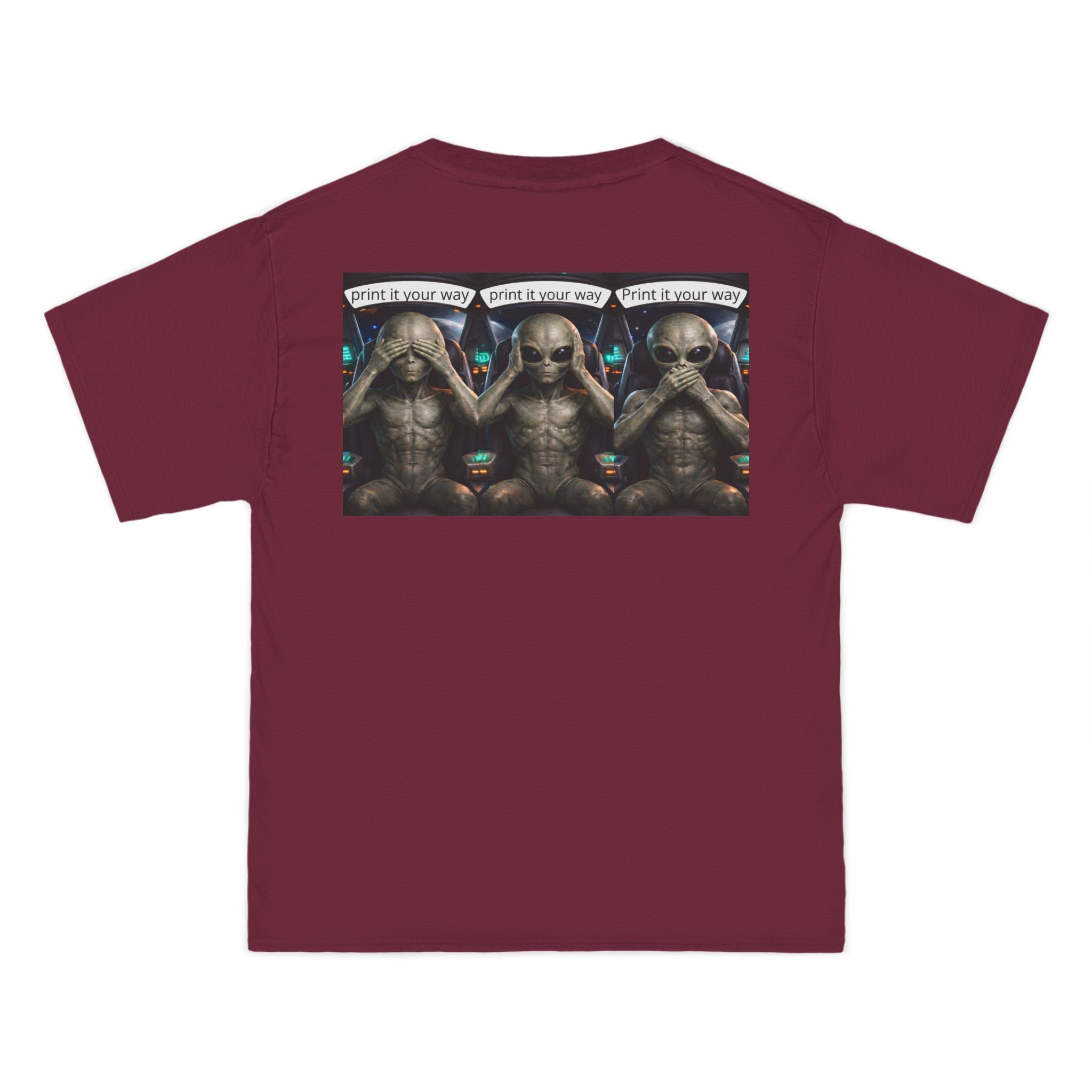 Alien Meditation Graphic T-Shirt — 'See No Evil' Trio Sci‑Fi Tee