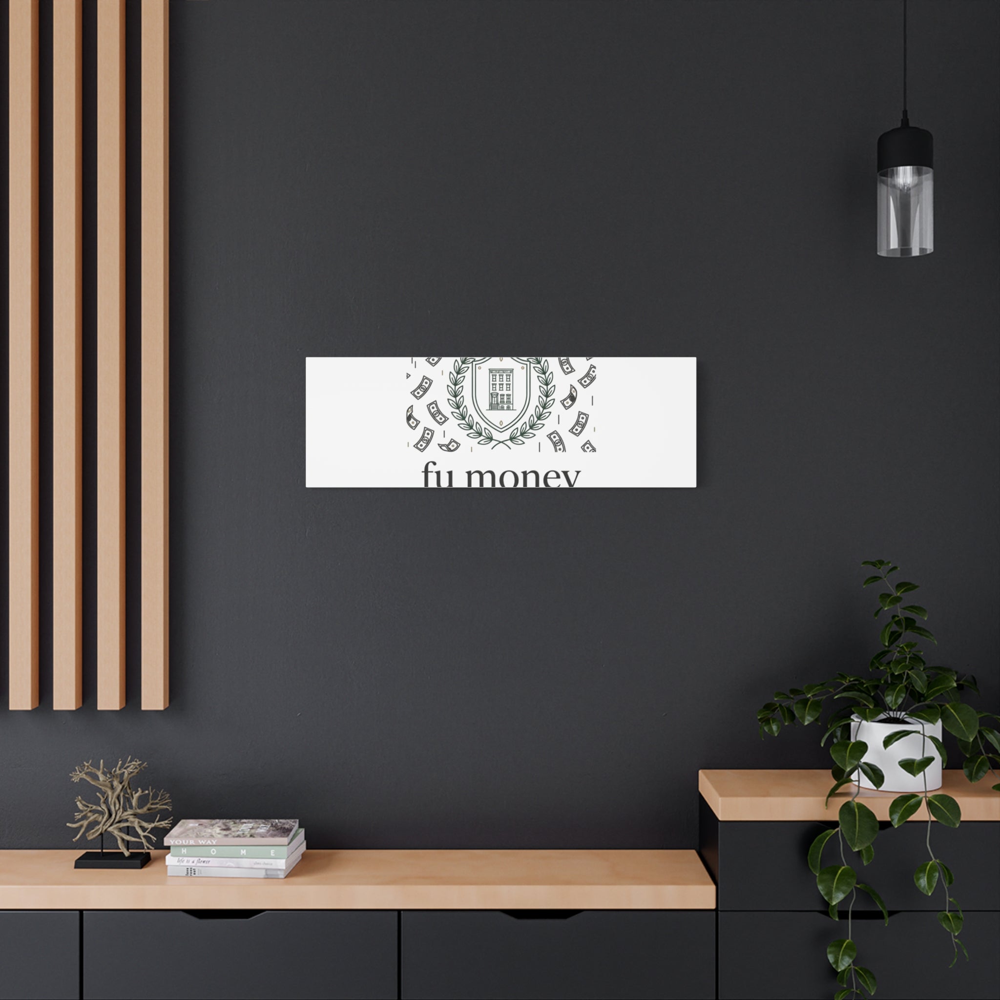 fu money Canvas |New Money Minimalist, Quiet Luxury, Serif Monochrome