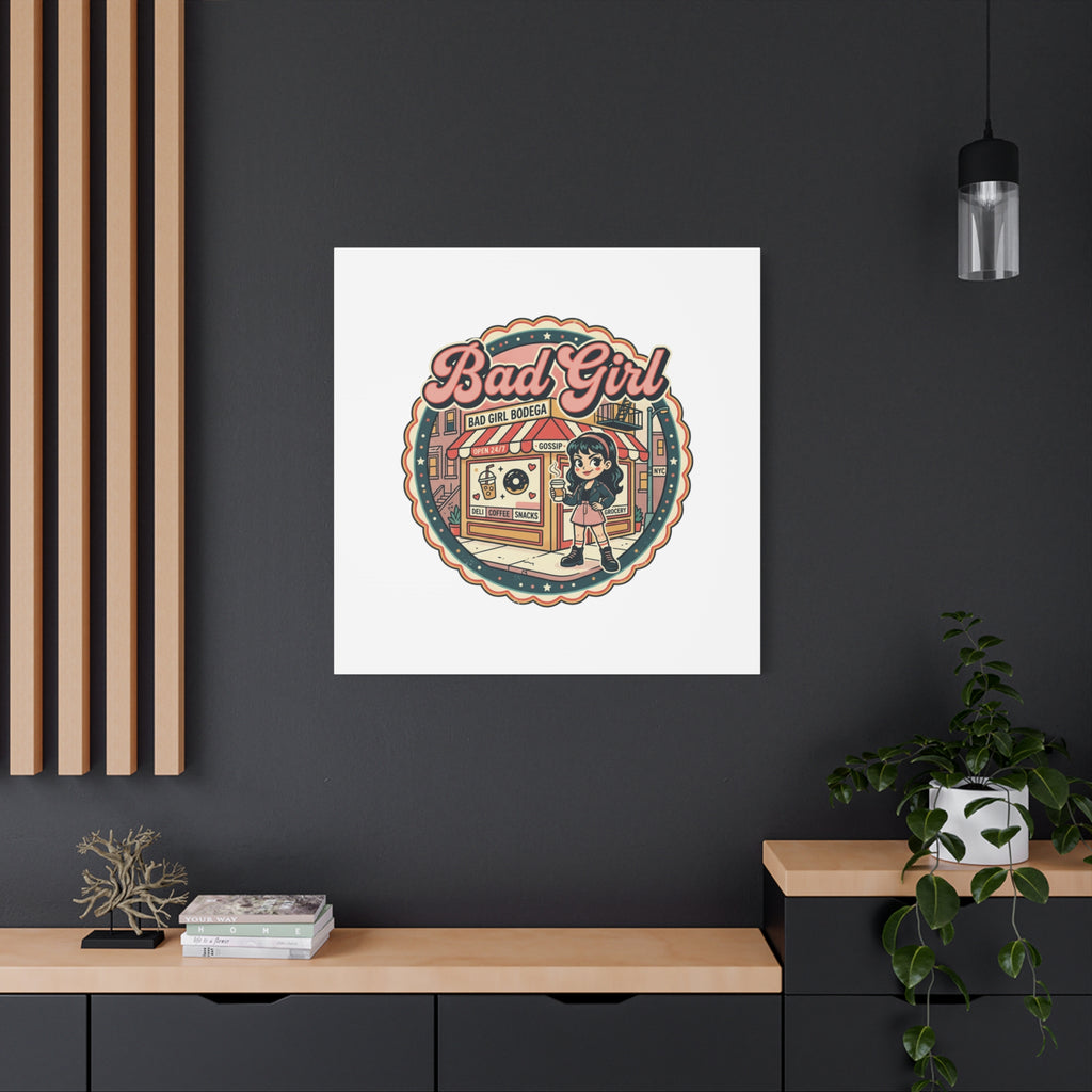 Bad Girl Bodega Canvas Print | Bodega, NYC, Y2K Corner Store Art