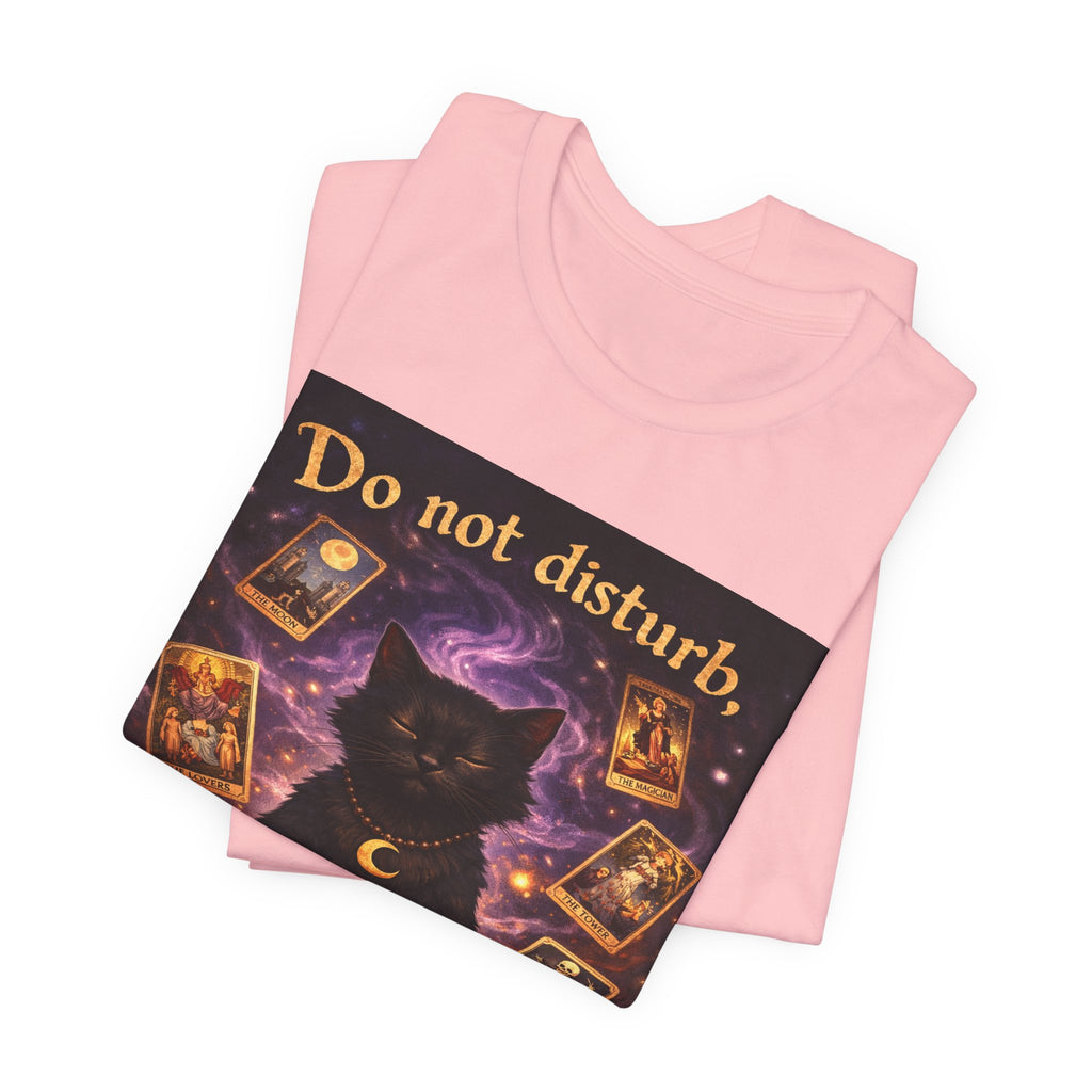 Do Not Disturb Cat Coffee Tee — Mystic Black Cat Tarot T-Shirt