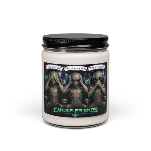 Alien ‘Candle Friends’ Scented Soy Candle – 9oz Novelty Jar Candle