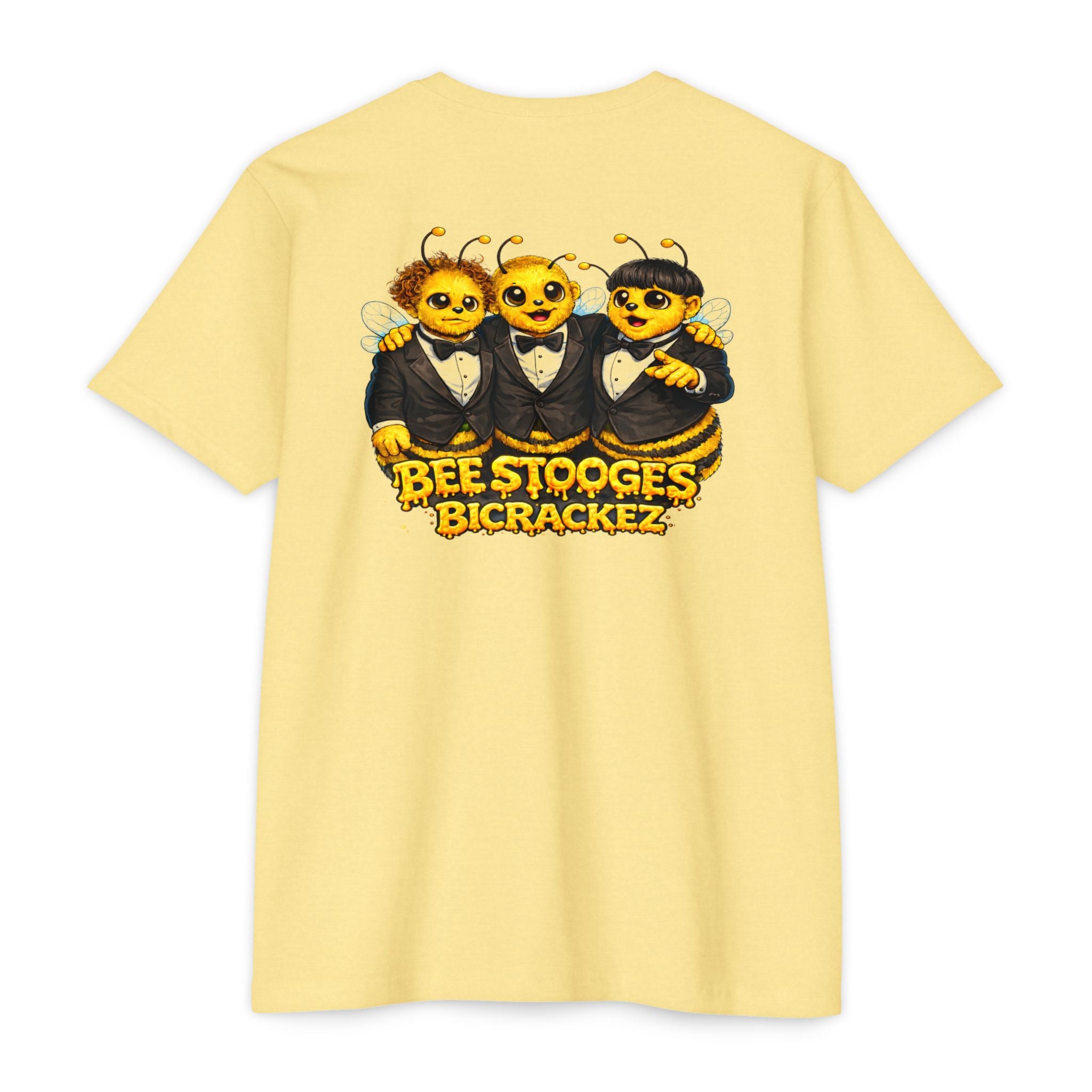 Bee Stooges Graphic T-Shirt — Bee Costume Trio "Bee Crackez" Vintage Band Tee