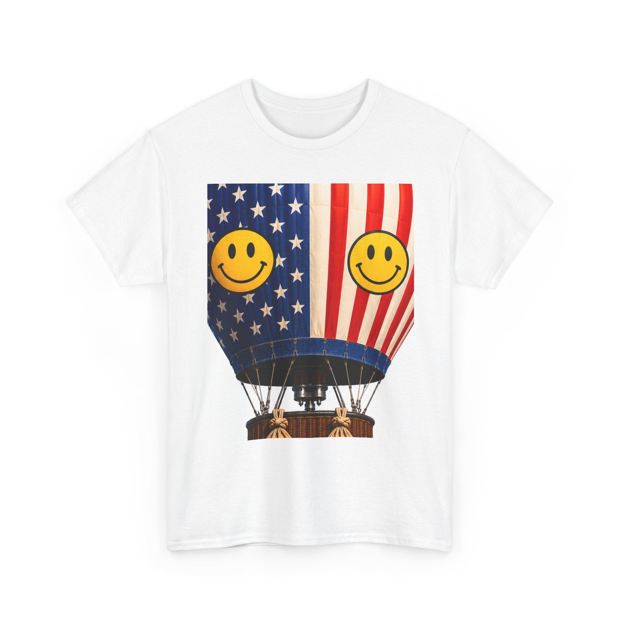 American Flag Hot Air Balloon Tee — "Happy Birthday America 250" Patriotic T-Shirt
