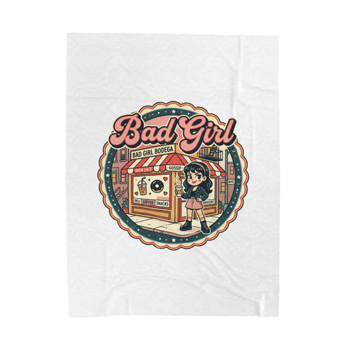 Bad Girl Bodega Plush Blanket | NYC bodega, Y2K deli sign, Spanglish vibes