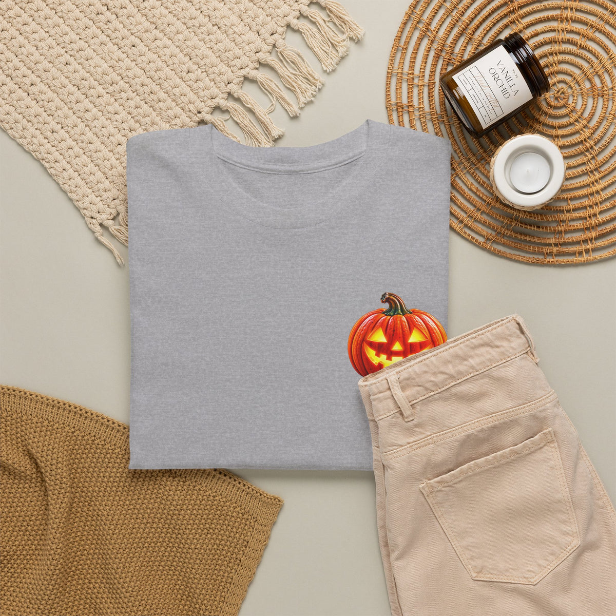 Halloween Raccoon Tee — Cute Jack-o'-Lantern "Happy Halloween" Shirt
