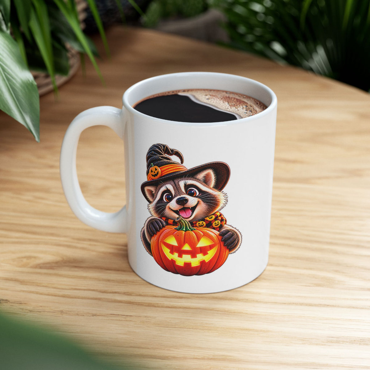 🎃 Halloween Raccoon Coffee Ceramic Mug (11oz, 15oz)