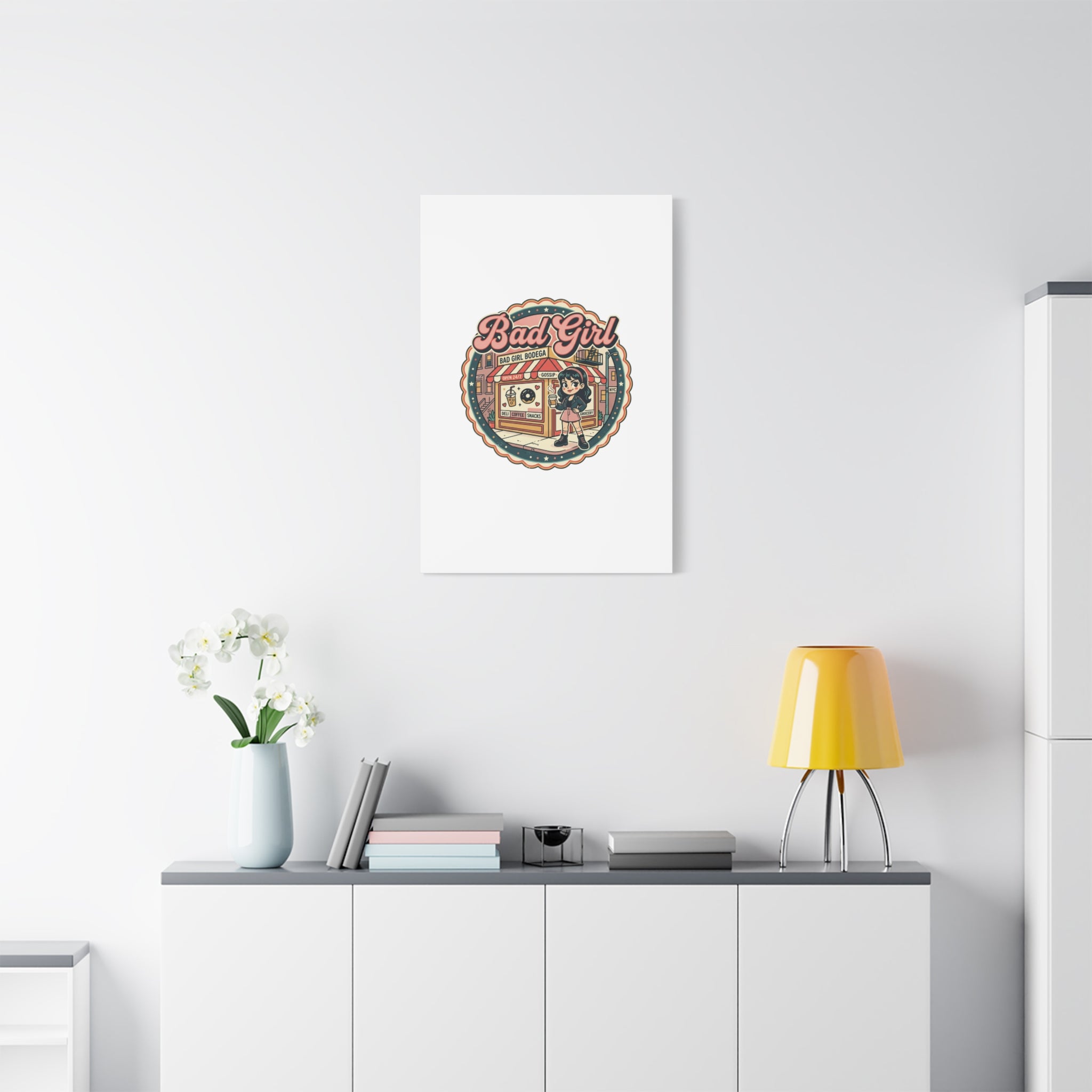 Bad Girl Bodega Canvas Print | Bodega, NYC, Y2K Corner Store Art