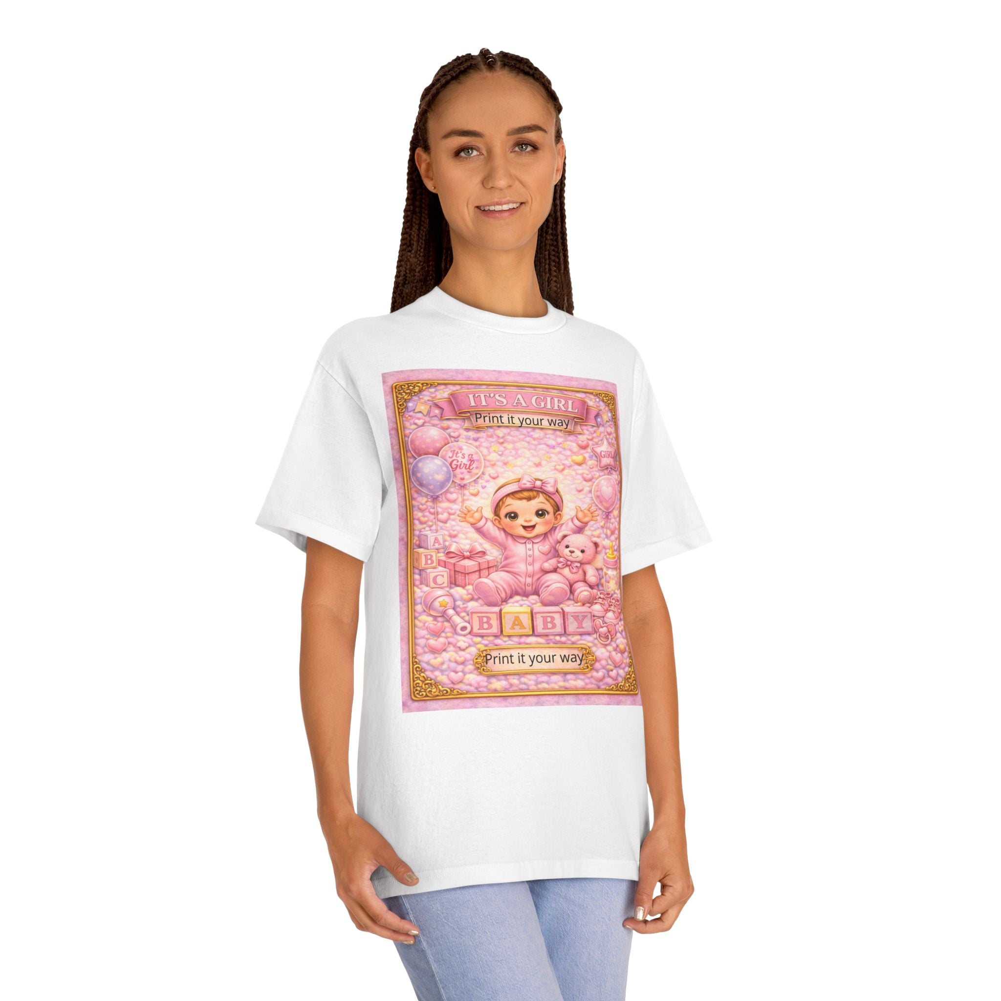Kawaii Baby Bear Graphic Tee — Pink Cute Retro Nursery Print
