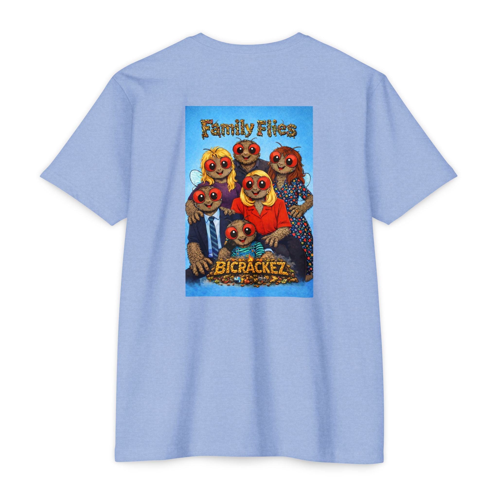 Family Flies Graphic T-Shirt — "Bicracketz" Retro Cartoon Tee