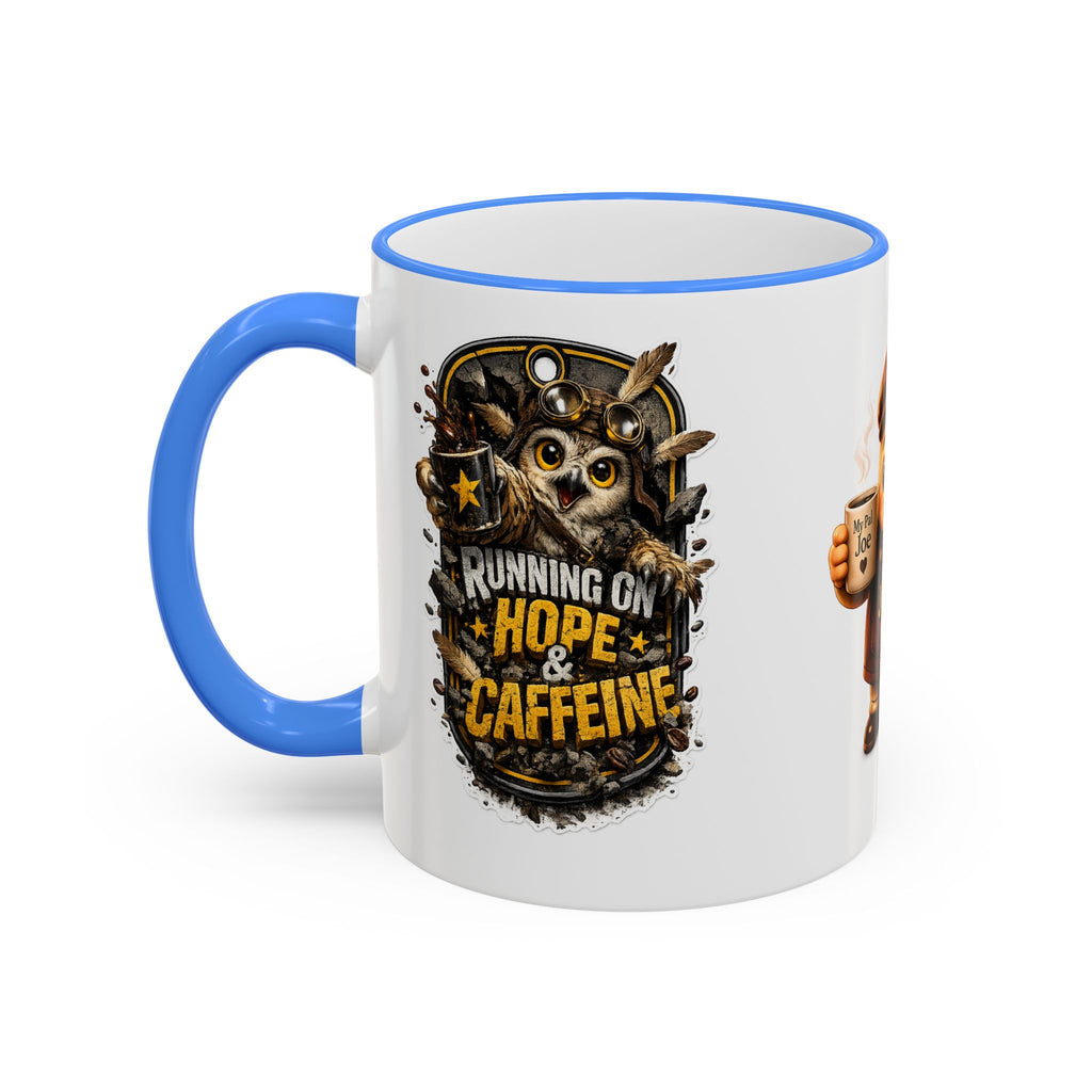 Running on Hope and Caffeine — 'My First Cup of Joe' Vintage Coffee Character (11oz/15oz)