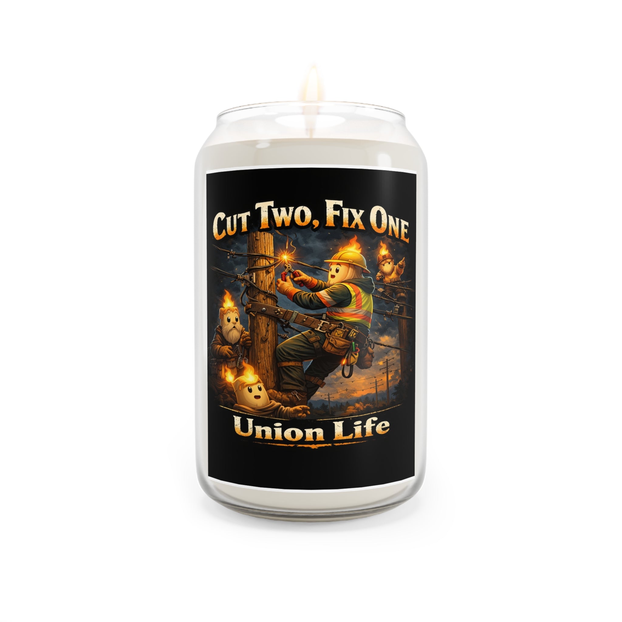Union Lineman Soy Candle 13.75oz — "Cut Two, Fix One" Scented Candle