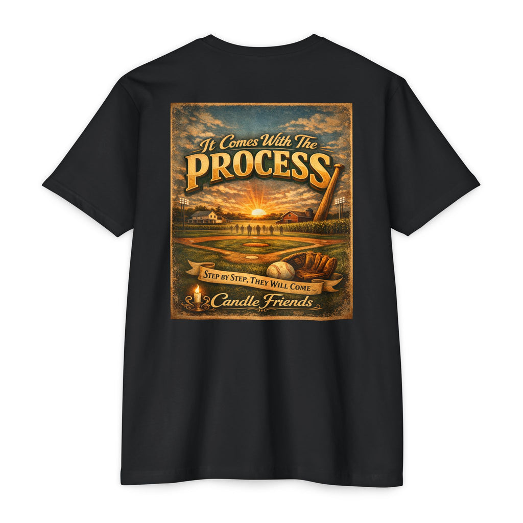 It Comes With The Process T-Shirt — Vintage Sunset 'Step By Step' Graphic Tee