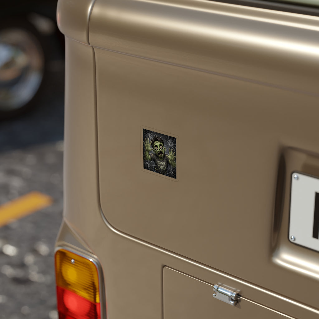 Zombie Dad Car Trap Sticker — Die-Cut Transparent Outdoor Decal