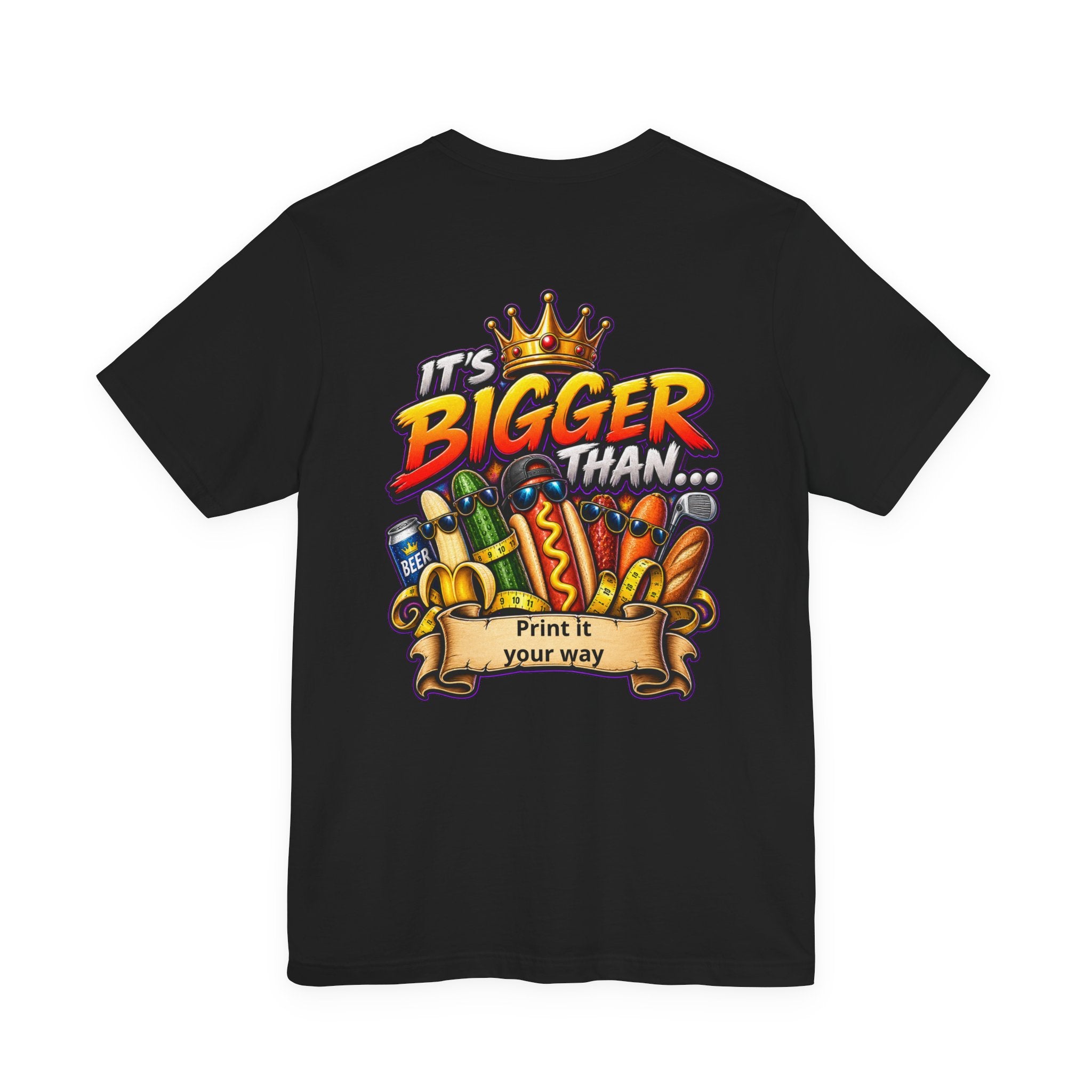 T-Shirt — "It's Bigger Than..." Retro Hot Dog & Snacks Graphic Tee